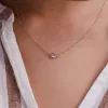 Grand 1 Pink Sapphire Necklace and Earrings Set in 14k Gold (October) sold by Haverhill