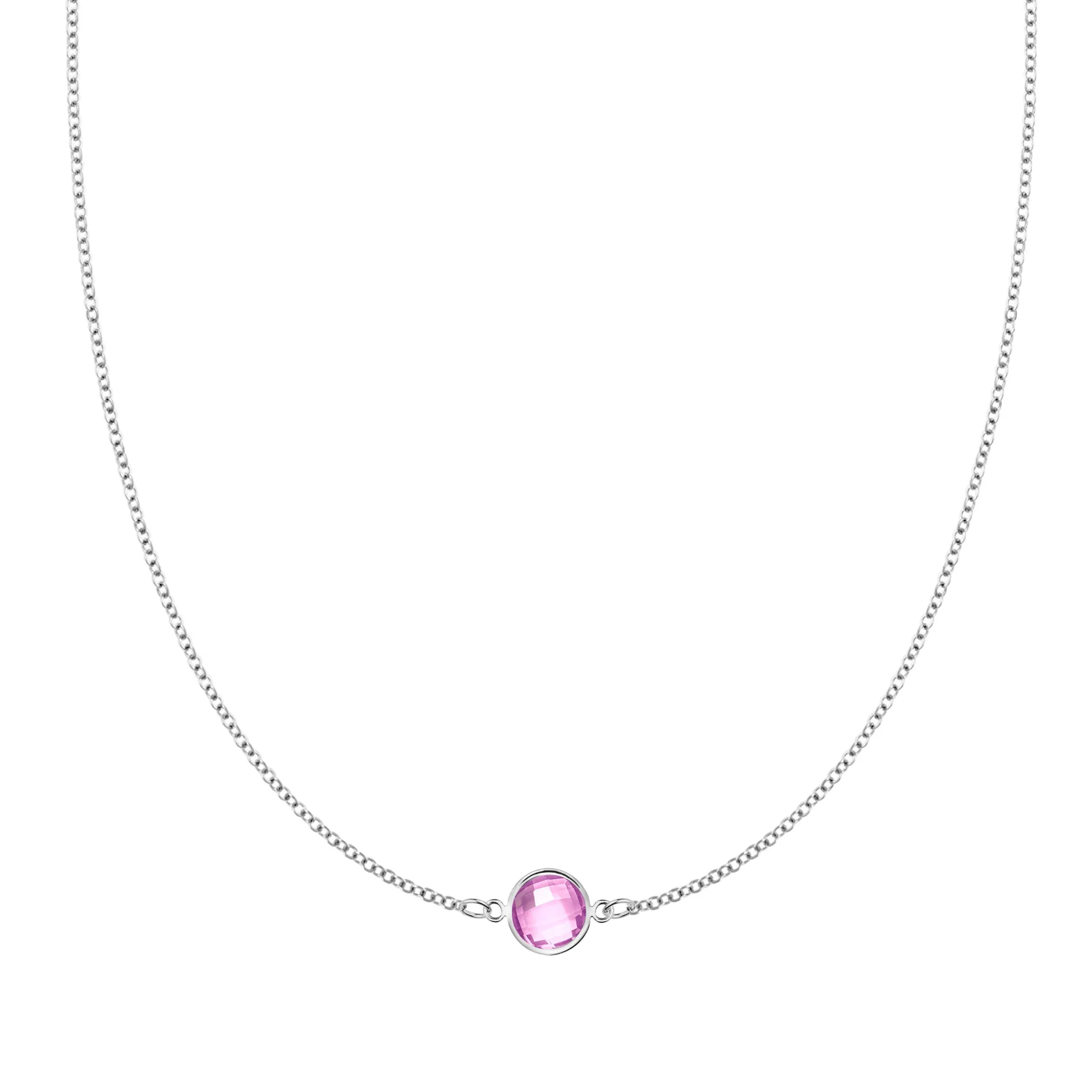 Grand 1 Pink Sapphire Necklace in 14k Gold (October) sold by Haverhill product image thumbnail 5