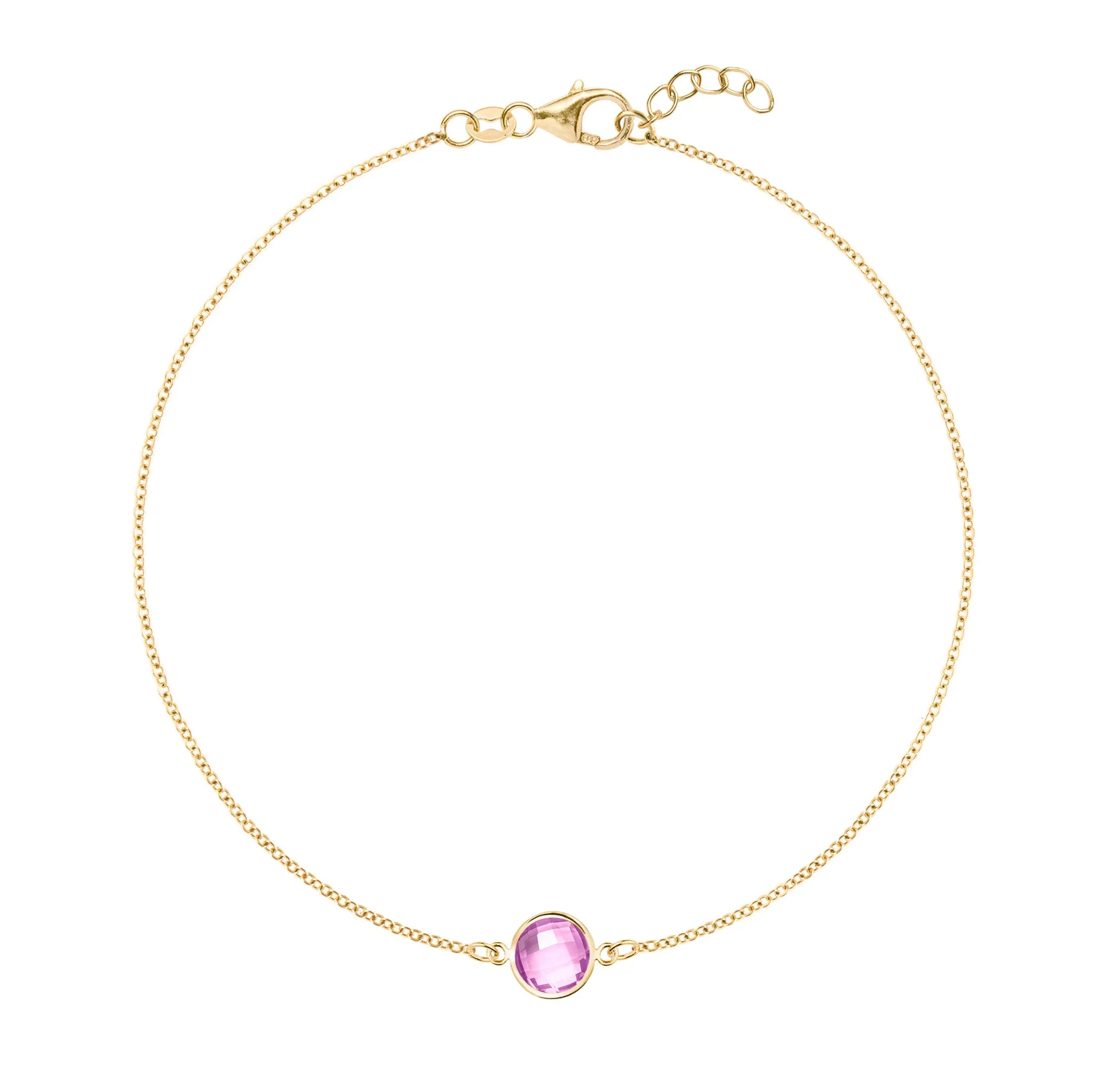 Grand 1 Pink Sapphire Bracelet in 14k Gold (October) sold by Haverhill