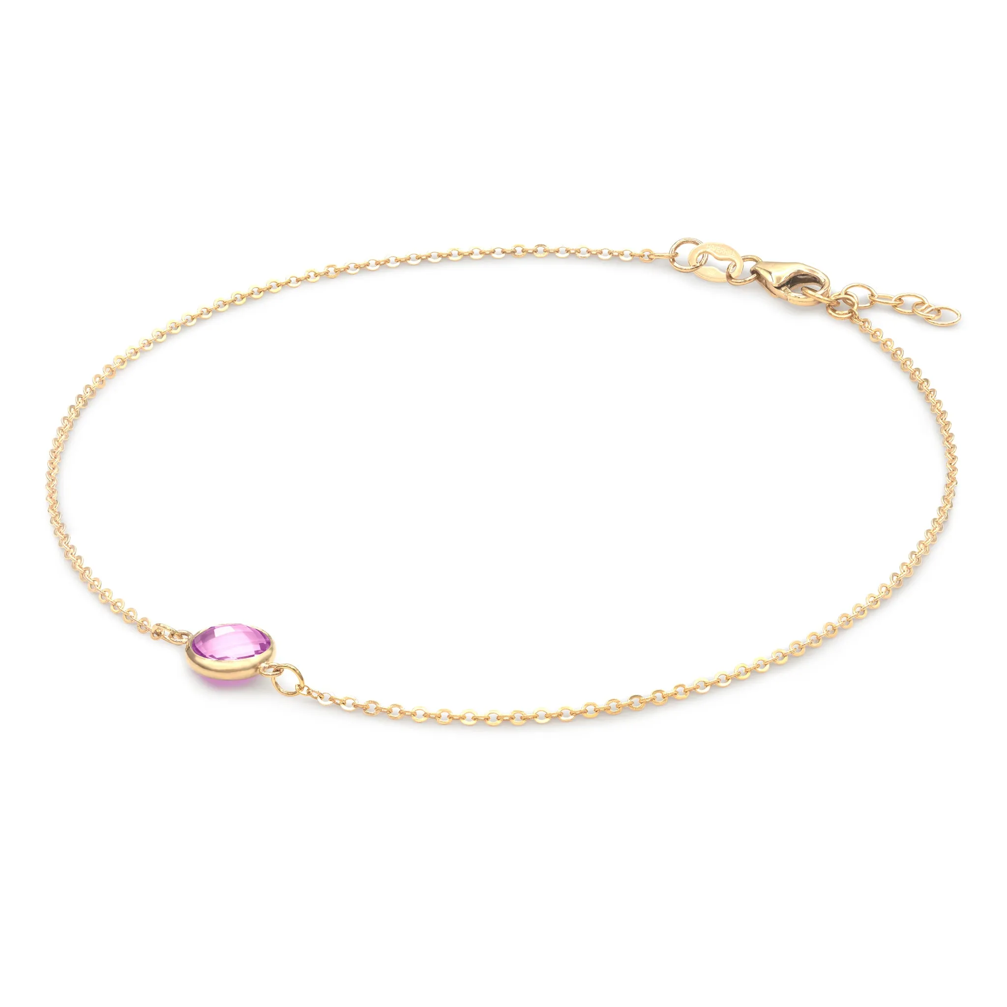 Grand 1 Pink Sapphire Bracelet in 14k Gold (October) sold by Haverhill product image thumbnail 4