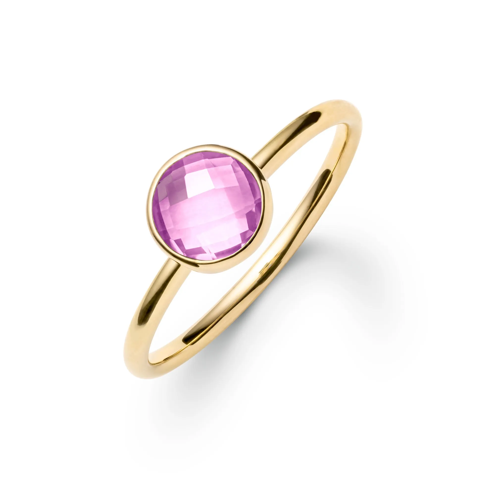 Grand Pink Sapphire Ring in 14k Gold (October) sold by Haverhill
