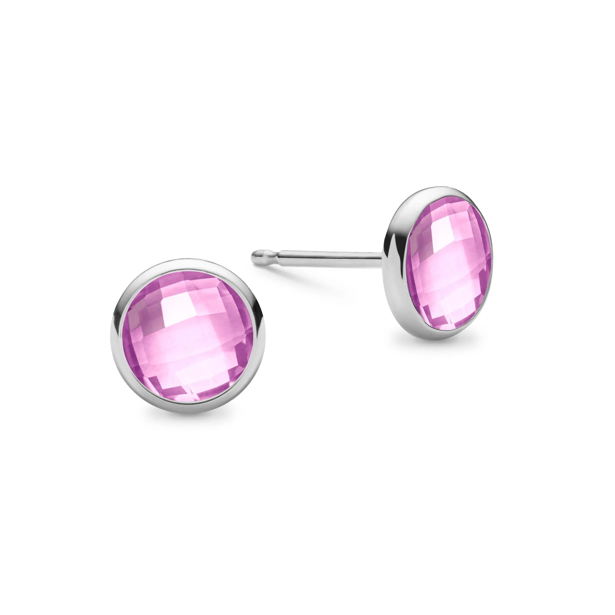Grand Pink Sapphire Stud Earrings in 14k Gold (October) sold by Haverhill product image thumbnail 5