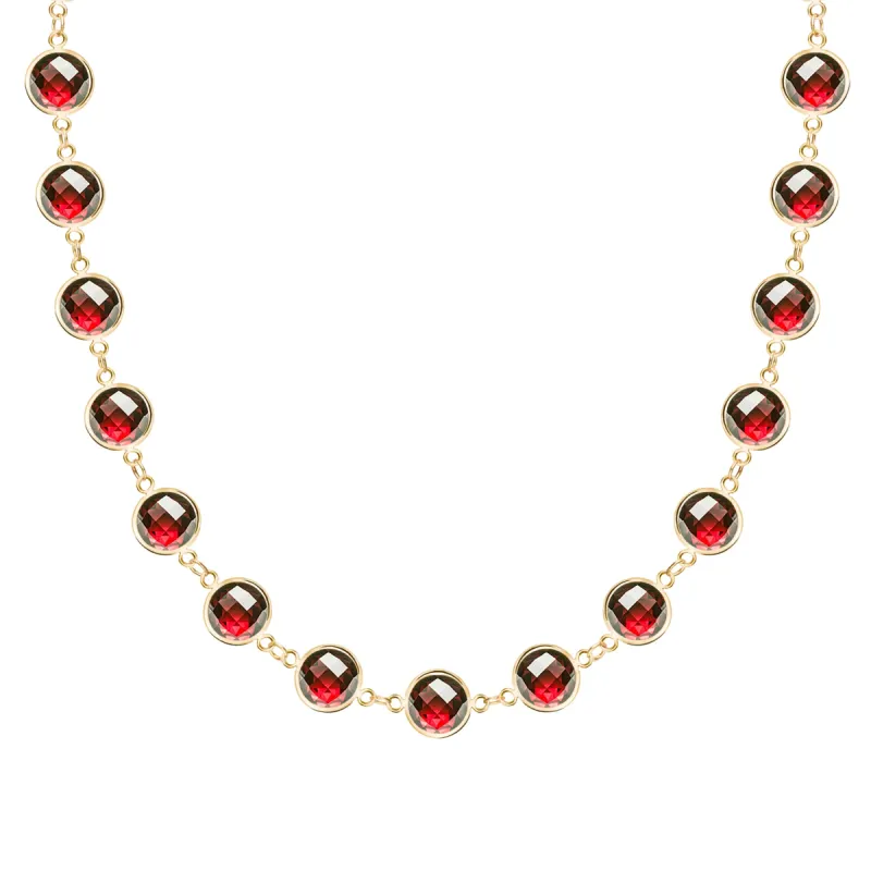 Newport Grand Garnet Necklace in 14k Gold (January) sold by Haverhill