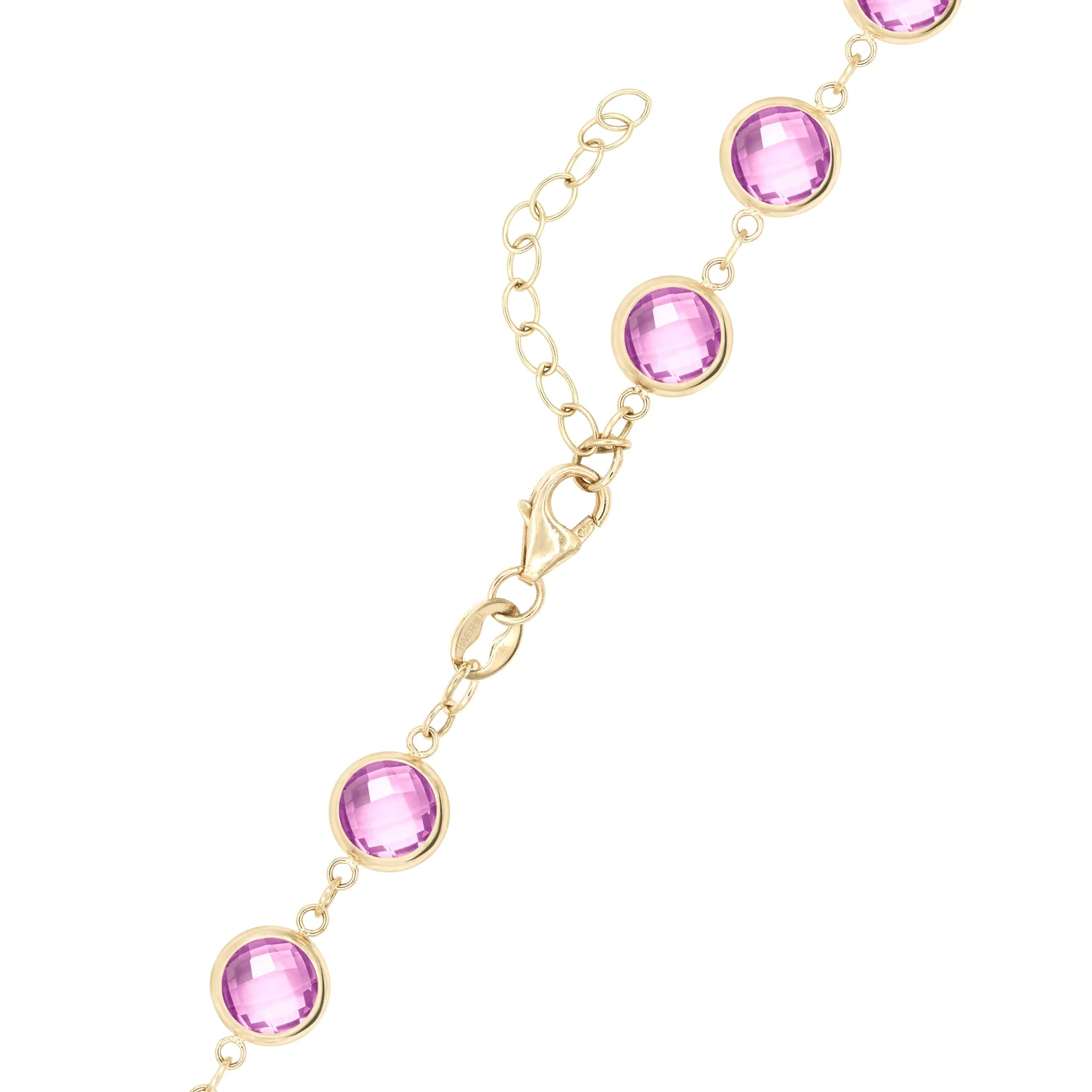 Newport Grand Pink Sapphire Necklace in 14k Gold (October) sold by Haverhill product image thumbnail 4