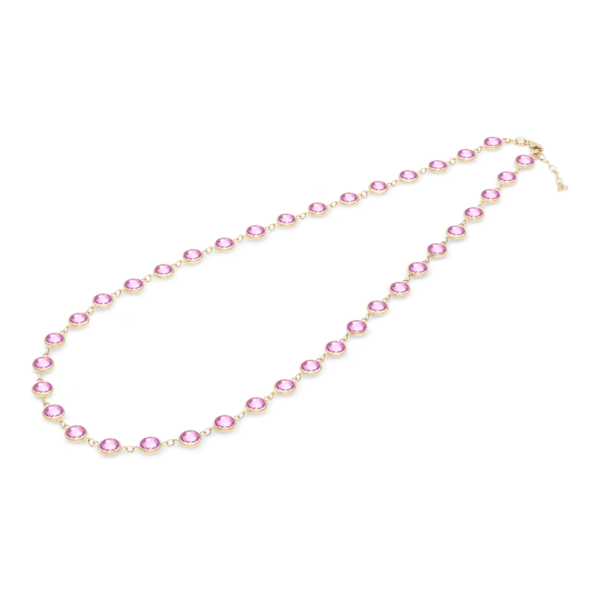 Newport Grand Pink Sapphire Necklace in 14k Gold (October) sold by Haverhill product image thumbnail 5