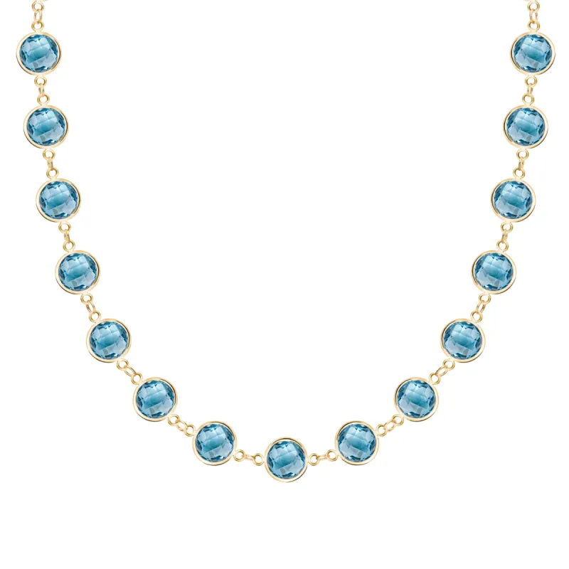 Newport Grand Nantucket Blue Topaz Necklace in 14k Gold (December) sold by Haverhill