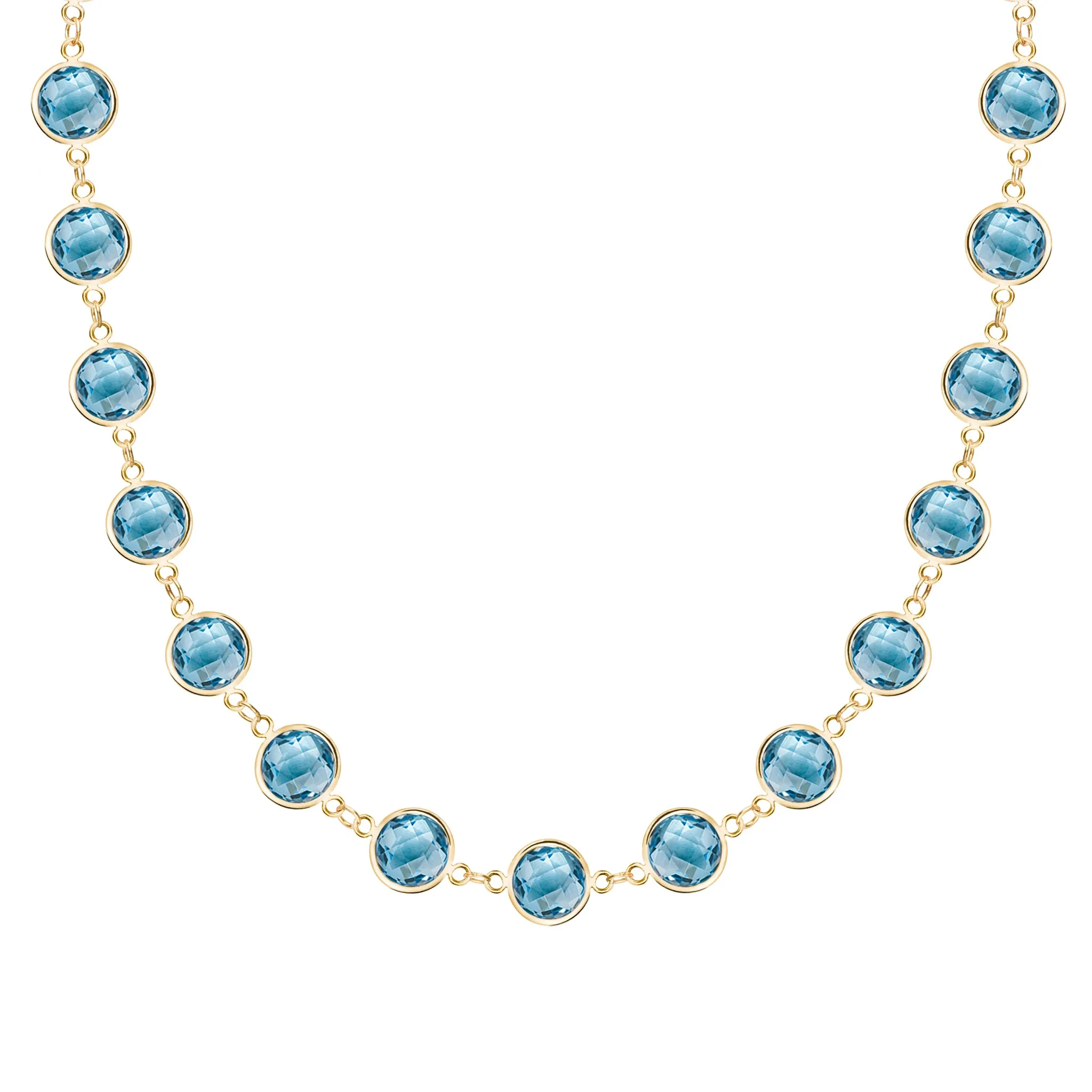 Newport Grand Nantucket Blue Topaz Necklace in 14k Gold (December) sold by Haverhill