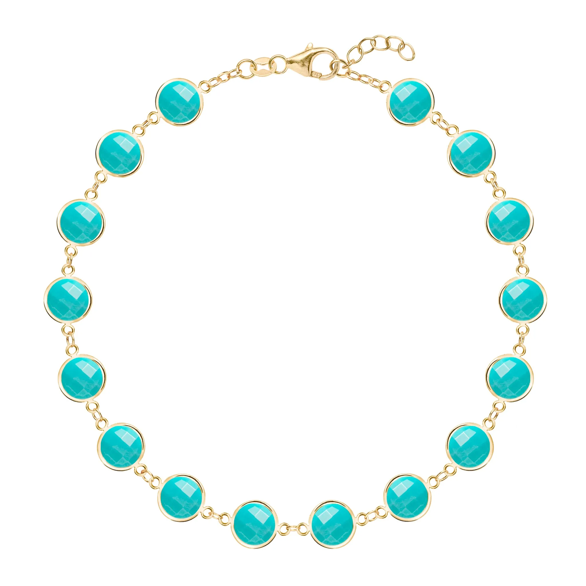Newport Grand Turquoise Bracelet in 14k Gold (December) sold by Haverhill