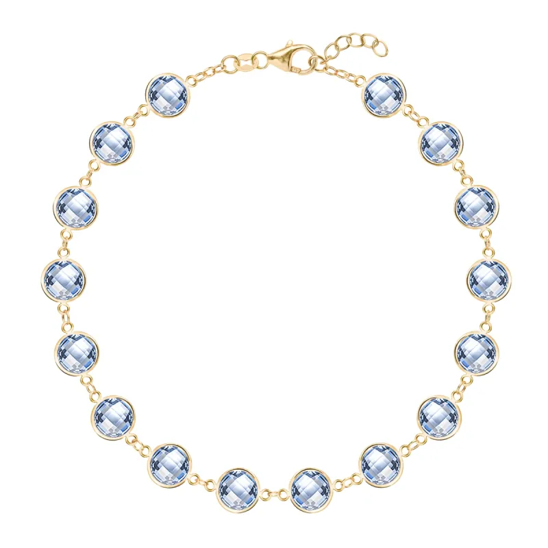 Newport Grand Aquamarine Bracelet in 14k Gold (March) sold by Haverhill