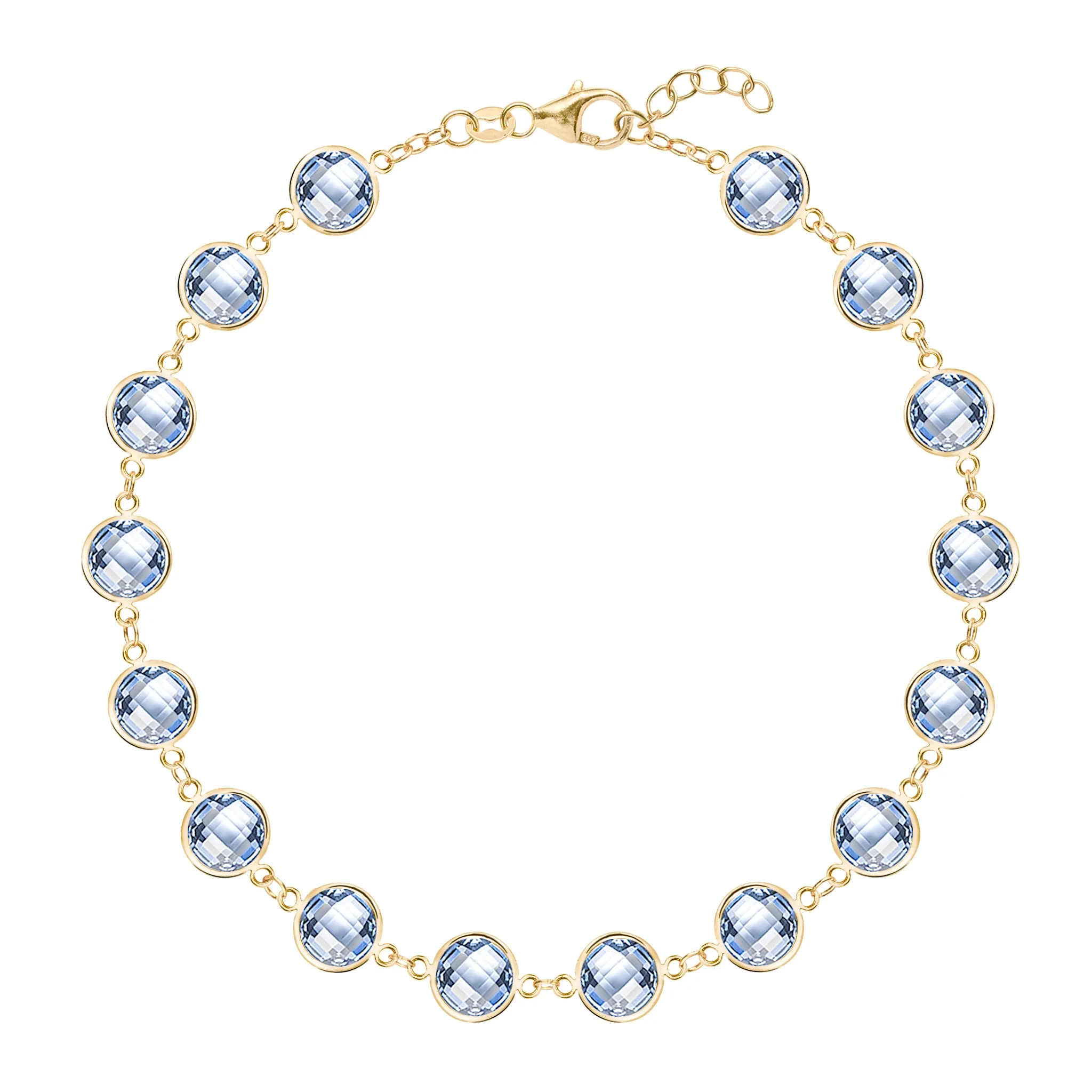 Newport Grand Aquamarine Bracelet in 14k Gold (March) sold by Haverhill