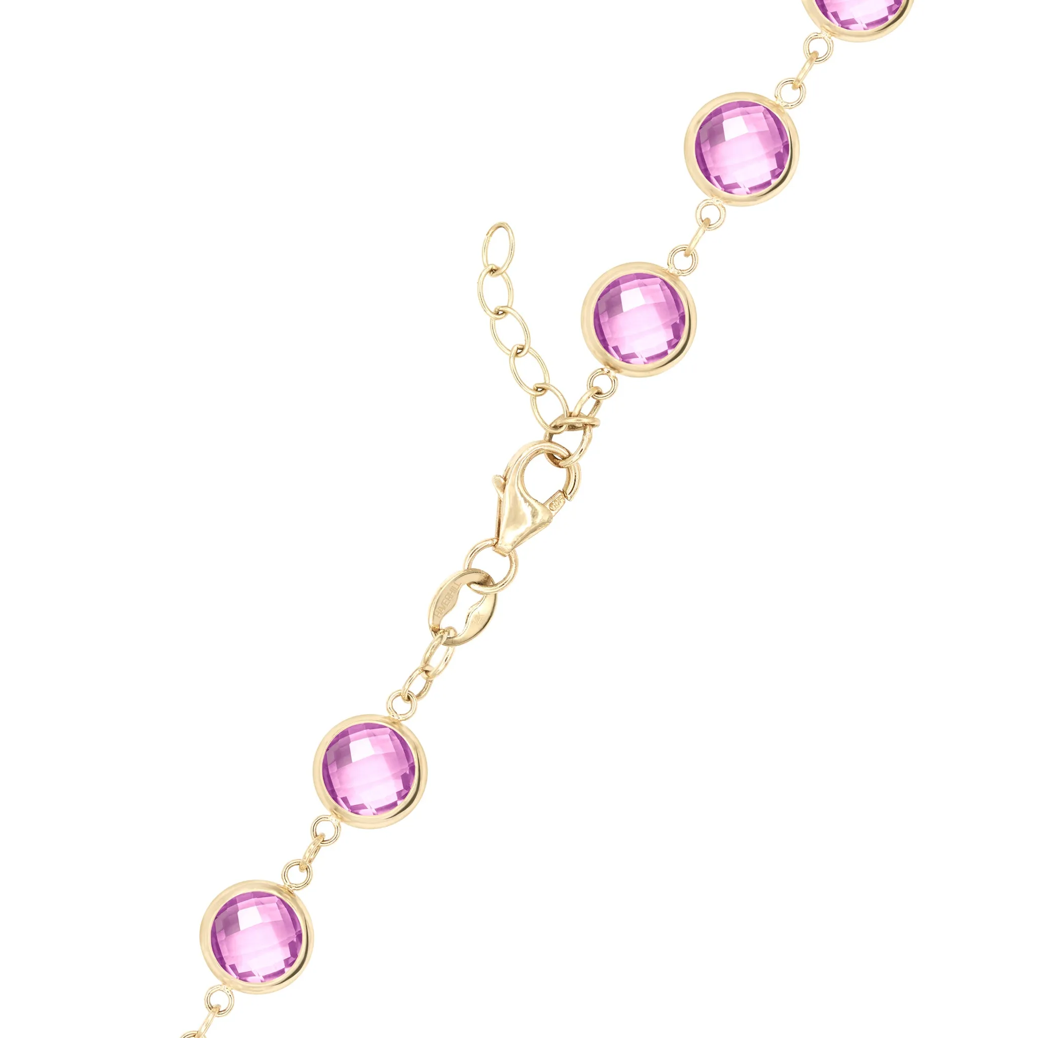 Newport Grand Pink Sapphire Bracelet in 14k Gold (October) sold by Haverhill product image thumbnail 4