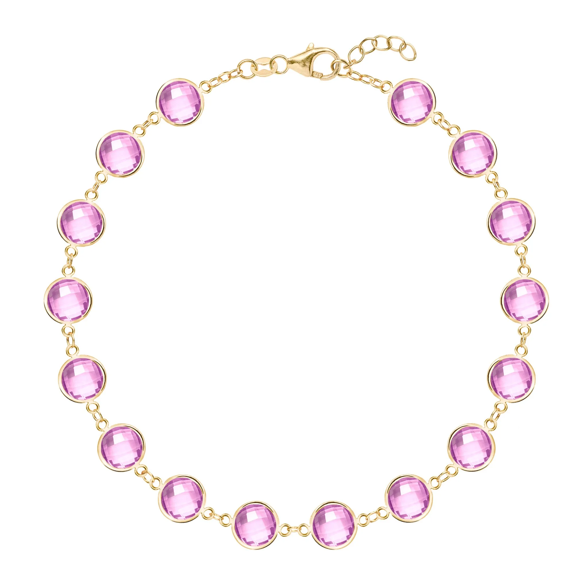 Newport Grand Pink Sapphire Bracelet in 14k Gold (October) sold by Haverhill