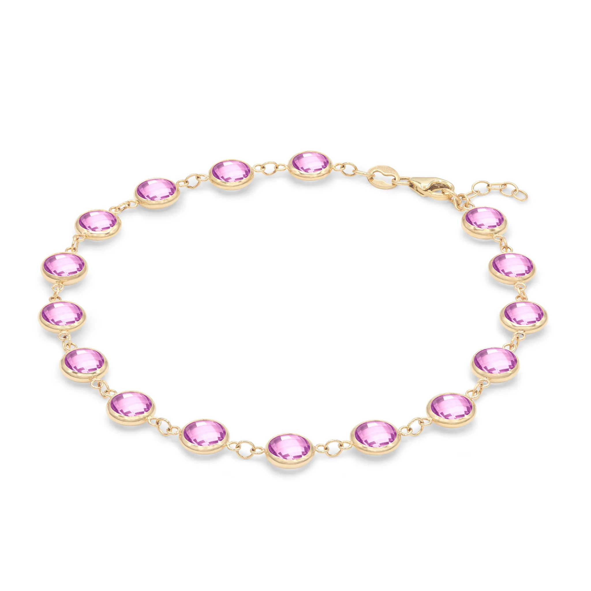 Newport Grand Pink Sapphire Bracelet in 14k Gold (October) sold by Haverhill product image thumbnail 5
