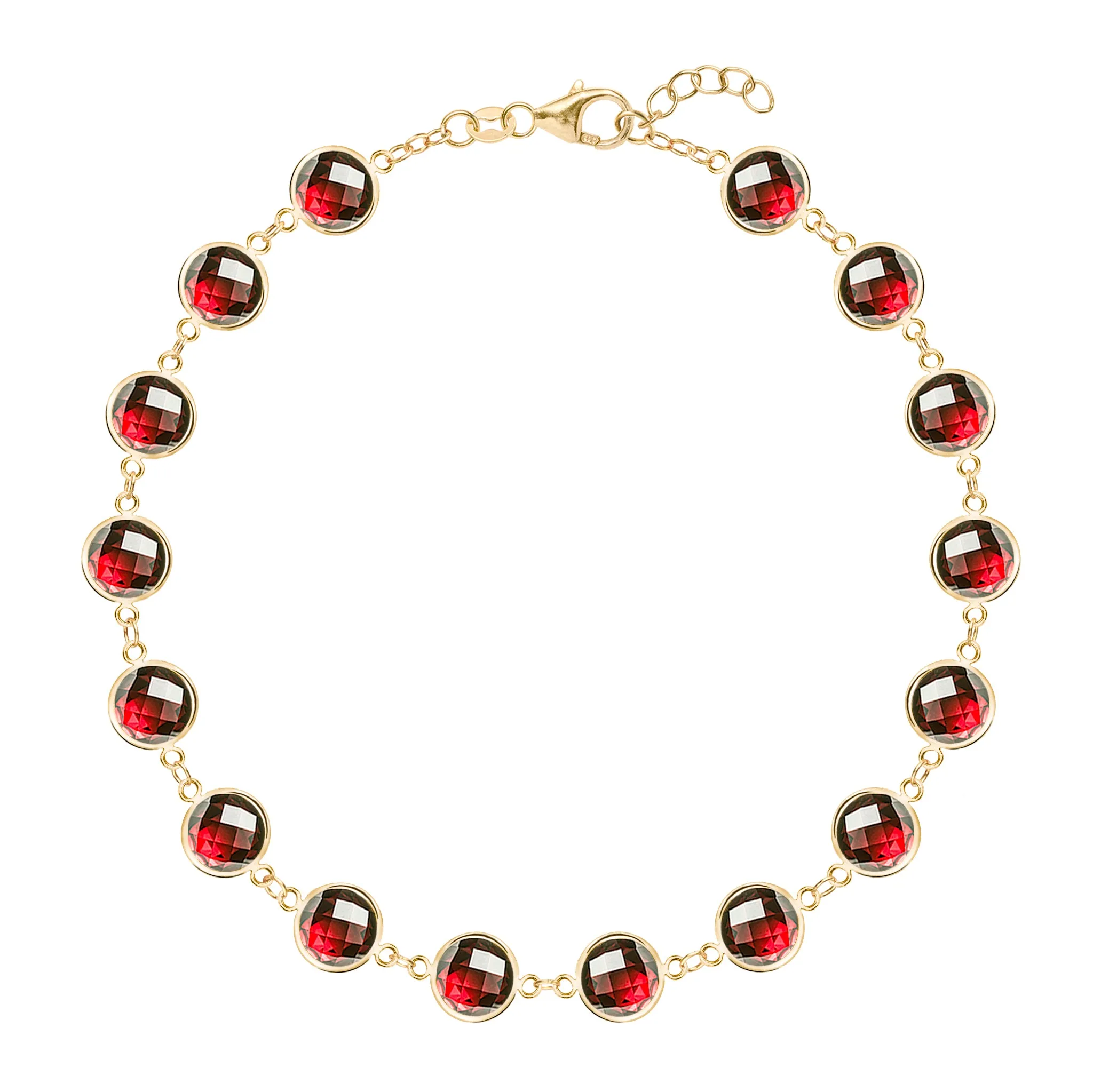 Newport Grand Garnet Bracelet in 14k Gold (January) sold by Haverhill