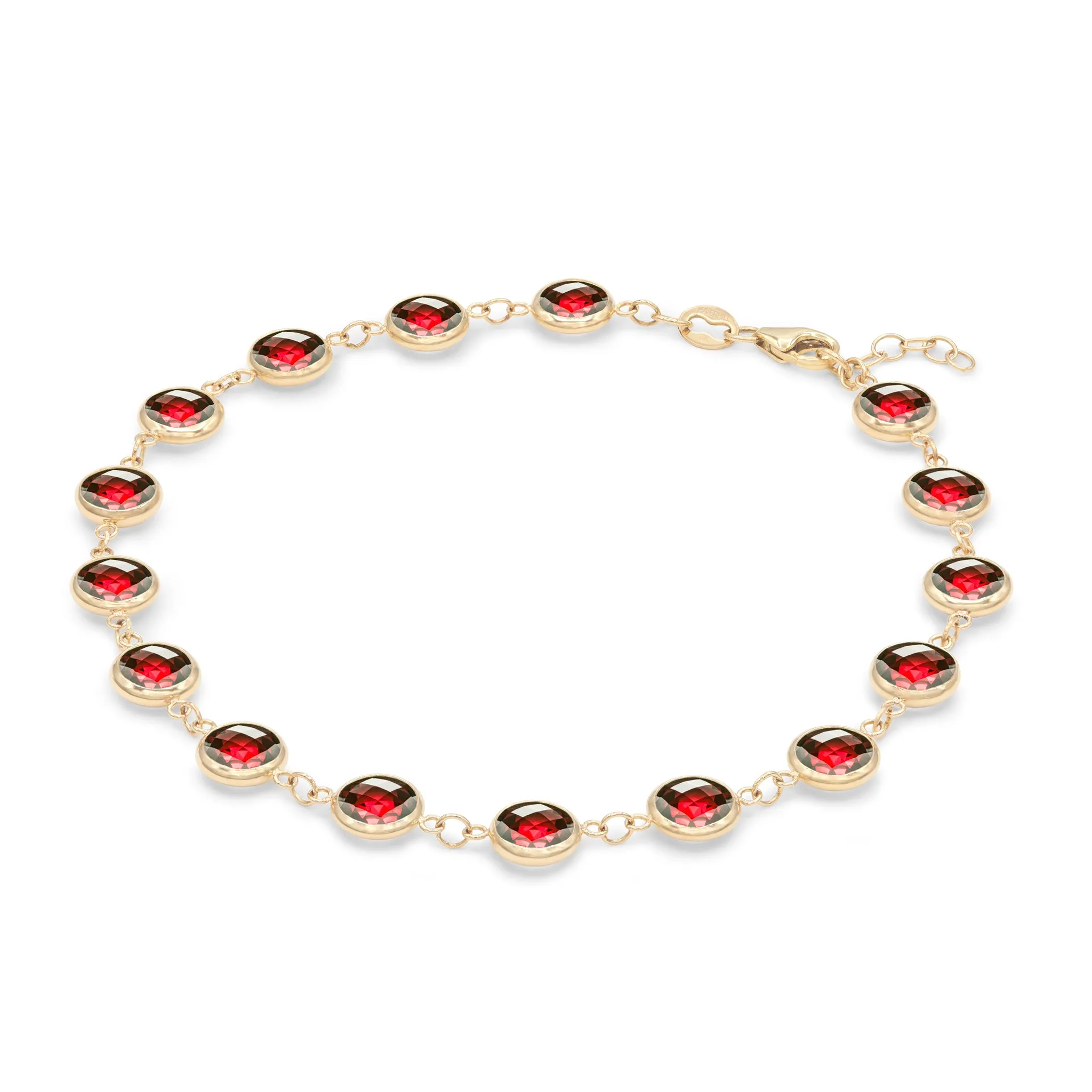Newport Grand Garnet Bracelet in 14k Gold (January) sold by Haverhill product image thumbnail 5