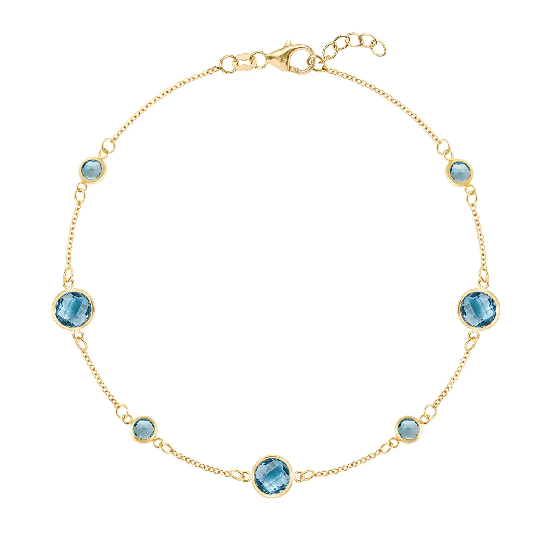 Bayberry Grand & Petite 7 Nantucket Blue Topaz Bracelet in 14k Gold (December) sold by Haverhill