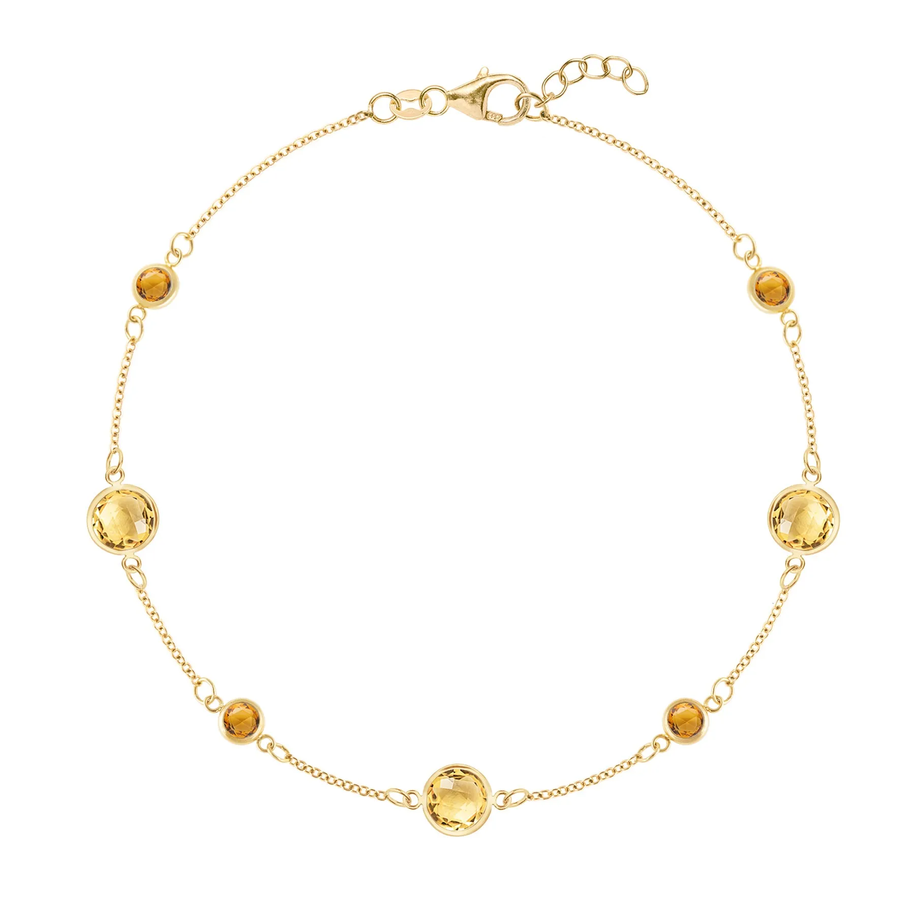 Bayberry Grand & Petite 7 Citrine Bracelet in 14k Gold (November) sold by Haverhill