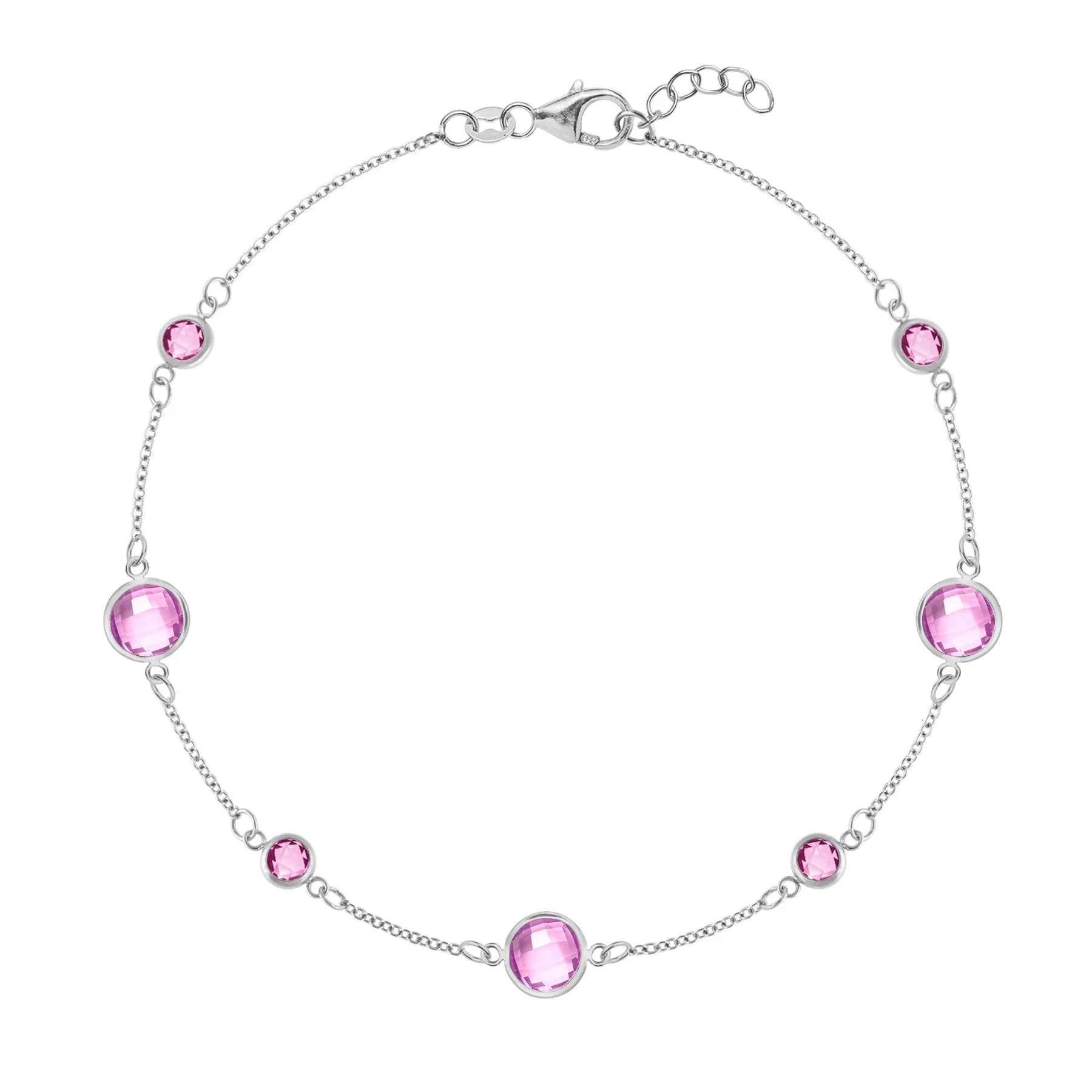 Bayberry Grand & Petite 7 Pink Sapphire Bracelet in 14k Gold (October) sold by Haverhill product image thumbnail 5