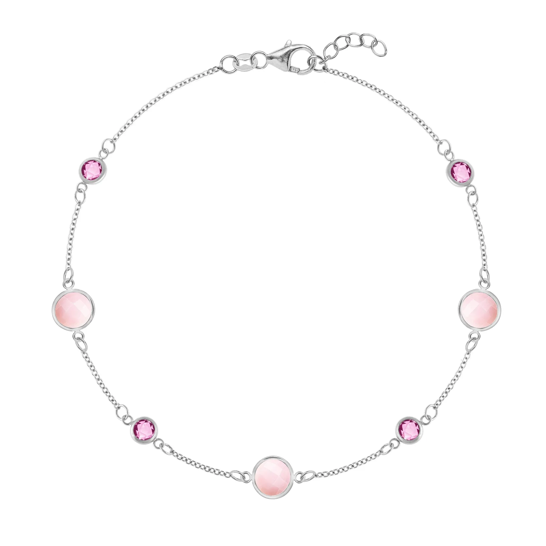Bayberry Grand & Petite 7 Pink Opal & Pink Sapphire Bracelet in 14k Gold (October) sold by Haverhill product image thumbnail 5
