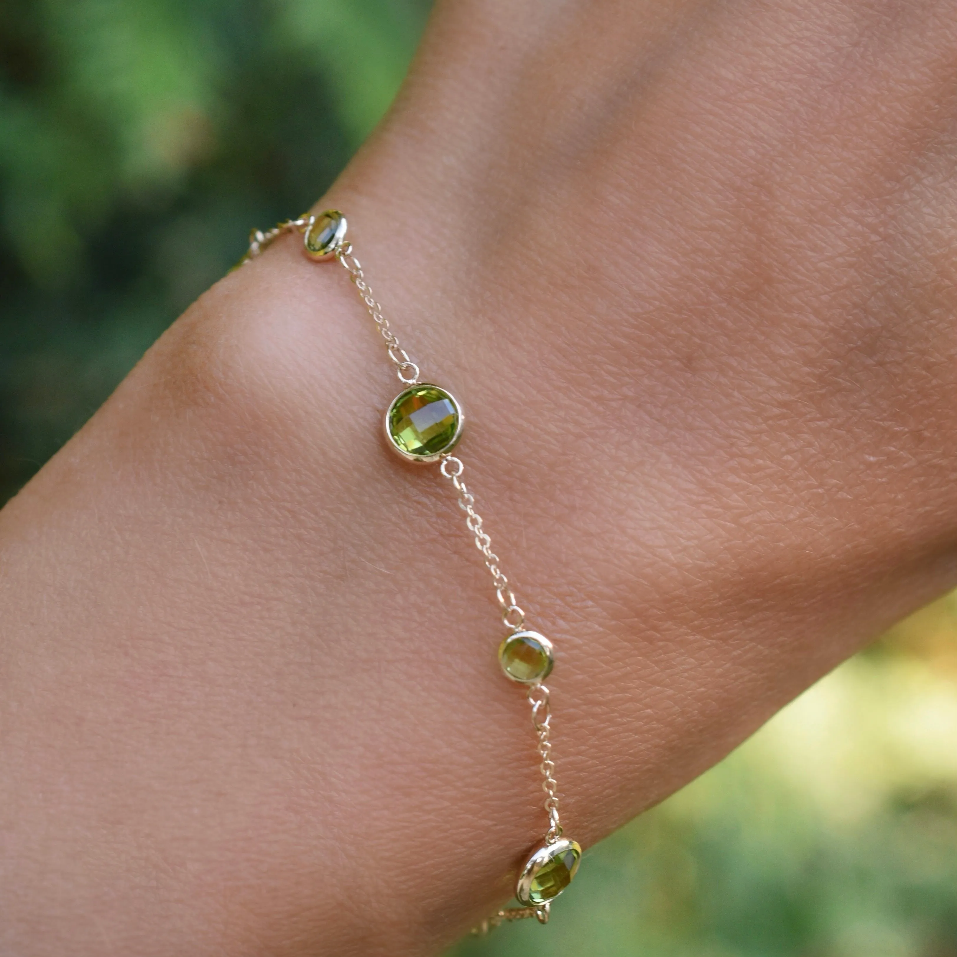 Bayberry Grand & Petite 7 Peridot Bracelet in 14k Gold (August) sold by Haverhill product image thumbnail 3