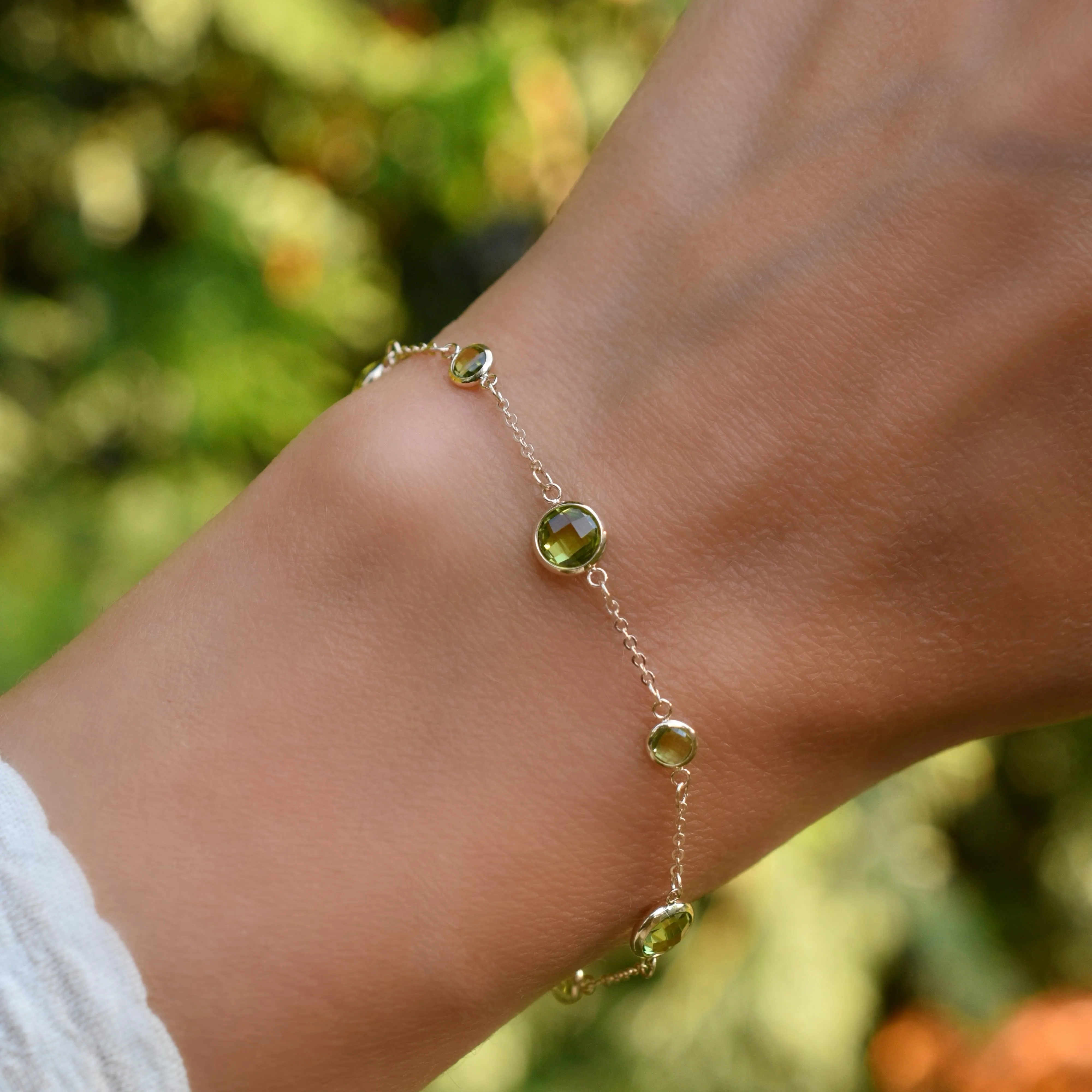 Bayberry Grand & Petite 7 Peridot Bracelet in 14k Gold (August) sold by Haverhill product image thumbnail 2