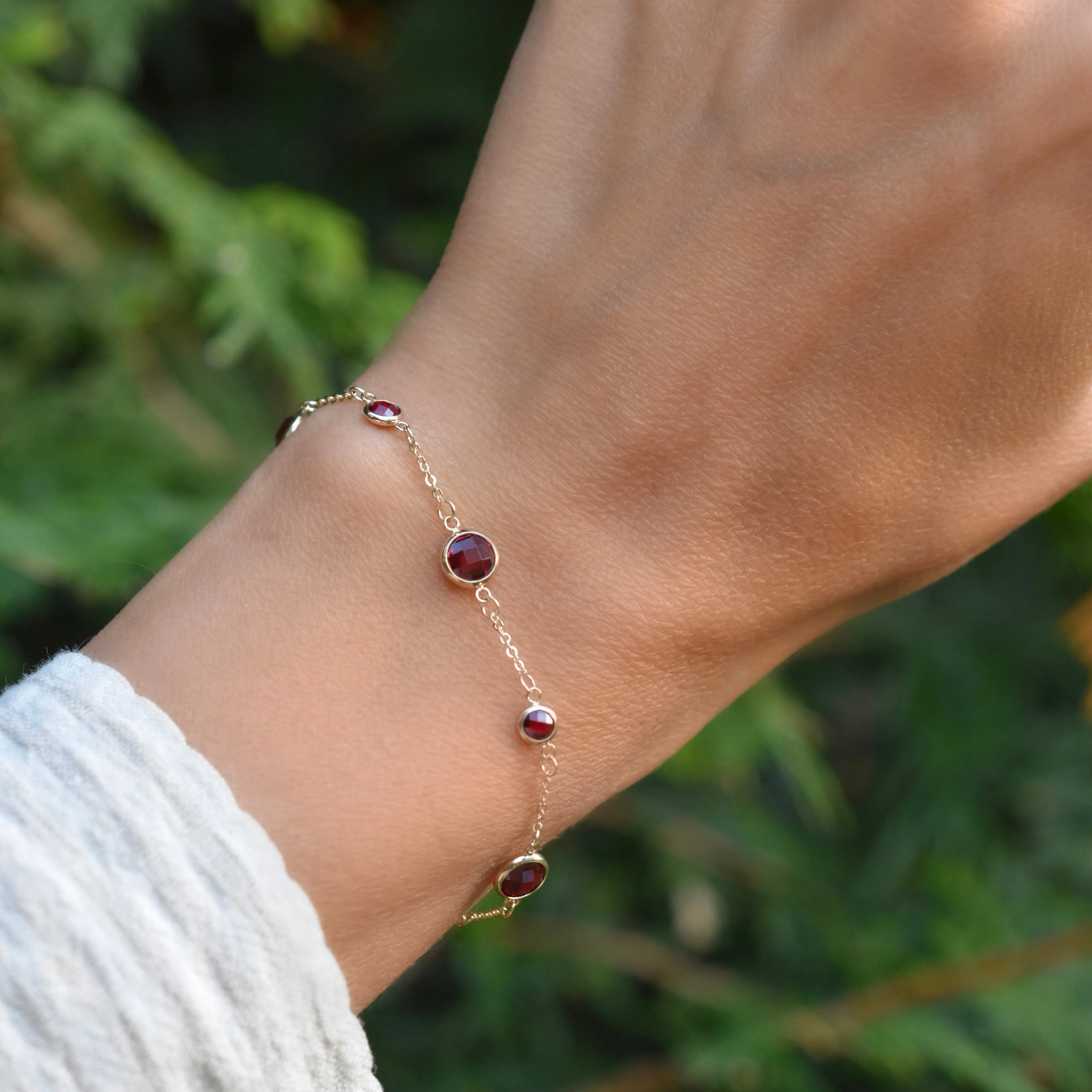 Bayberry Grand & Petite 7 Ruby Bracelet in 14k Gold (July) sold by Haverhill product image thumbnail 2