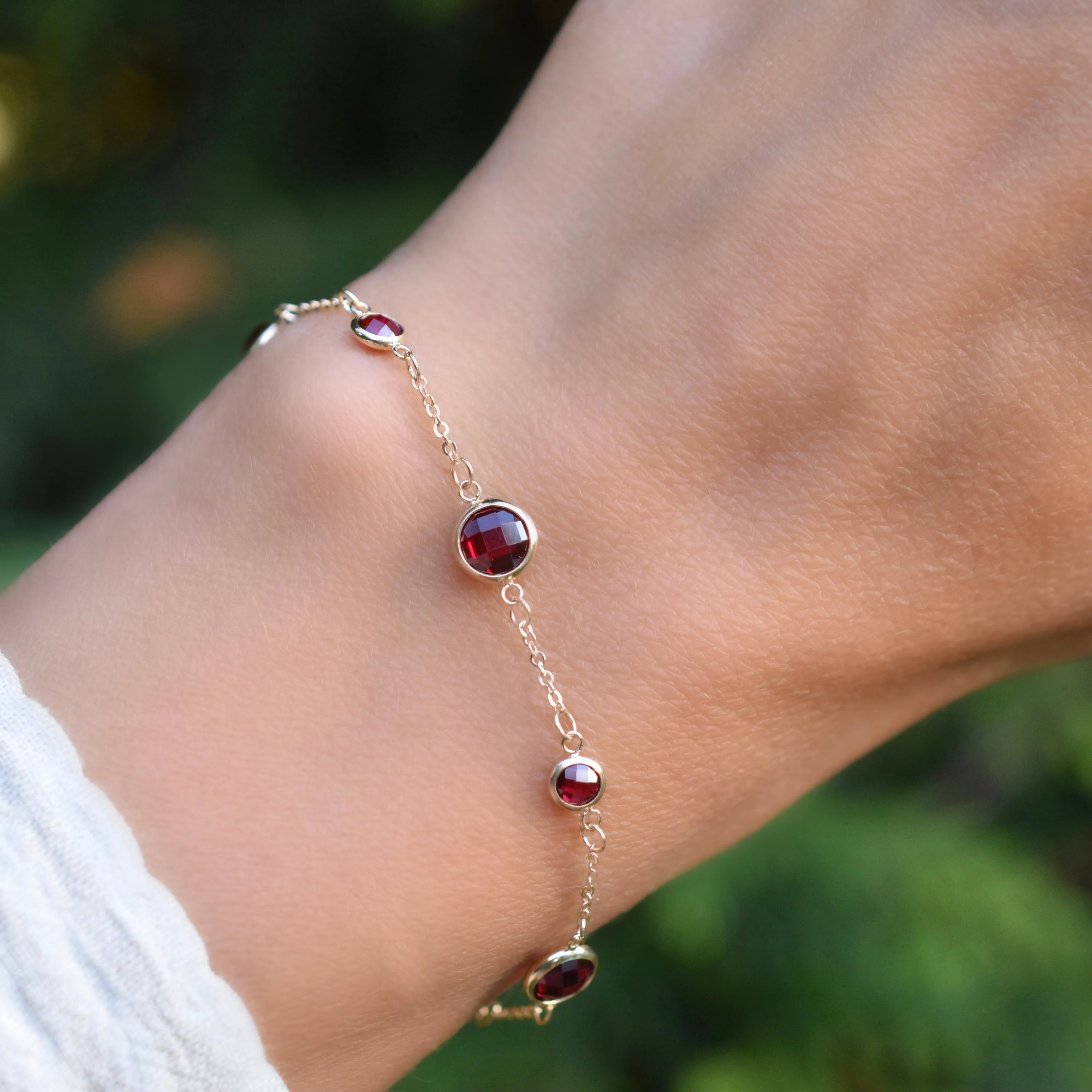 Bayberry Grand & Petite 7 Ruby Bracelet in 14k Gold (July) sold by Haverhill product image thumbnail 3