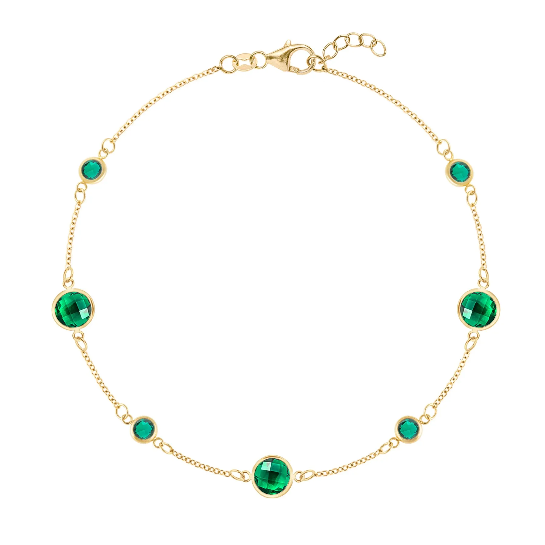 Bayberry Grand & Petite 7 Emerald Bracelet in 14k Gold (May) sold by Haverhill