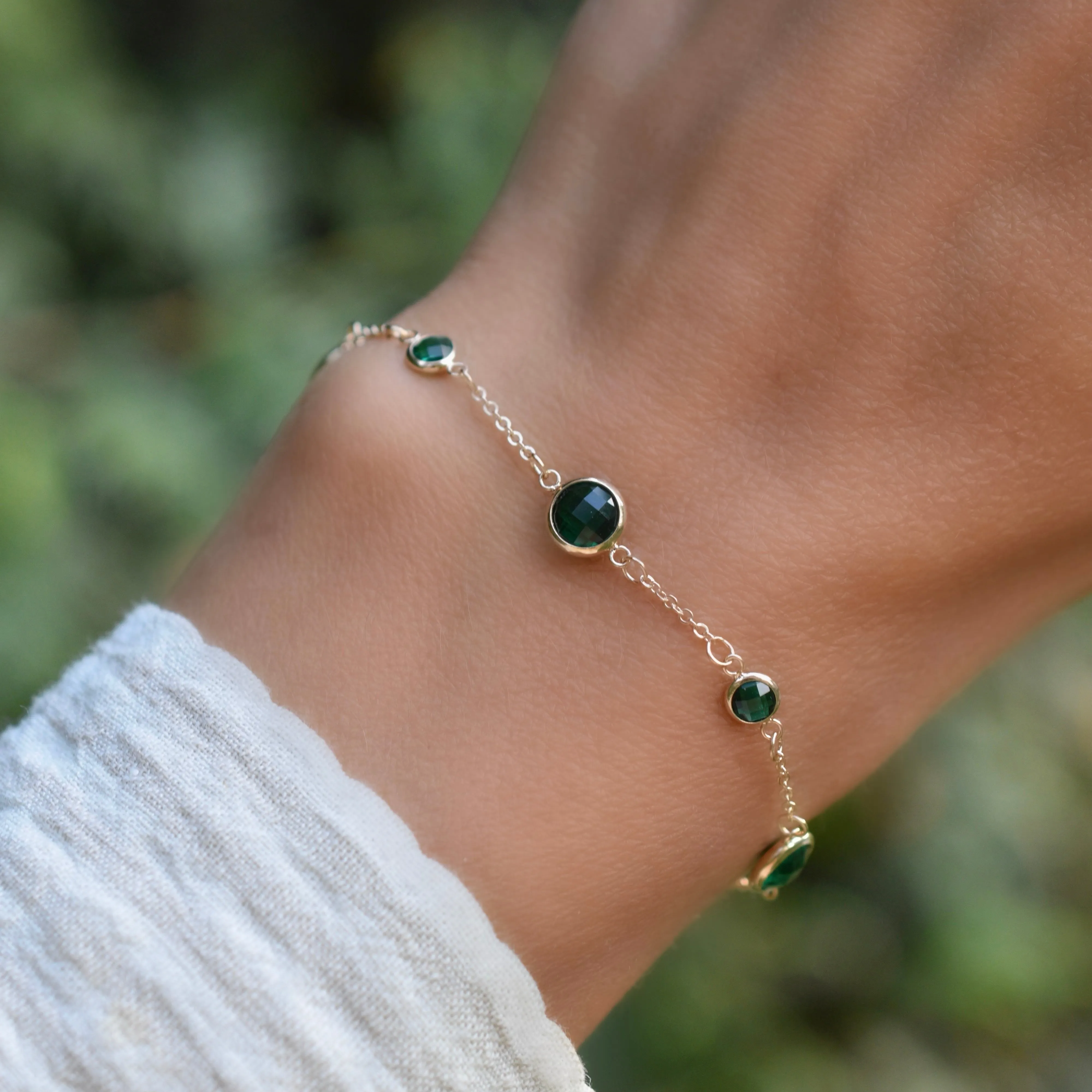 Bayberry Grand & Petite 7 Emerald Bracelet in 14k Gold (May) sold by Haverhill product image thumbnail 3