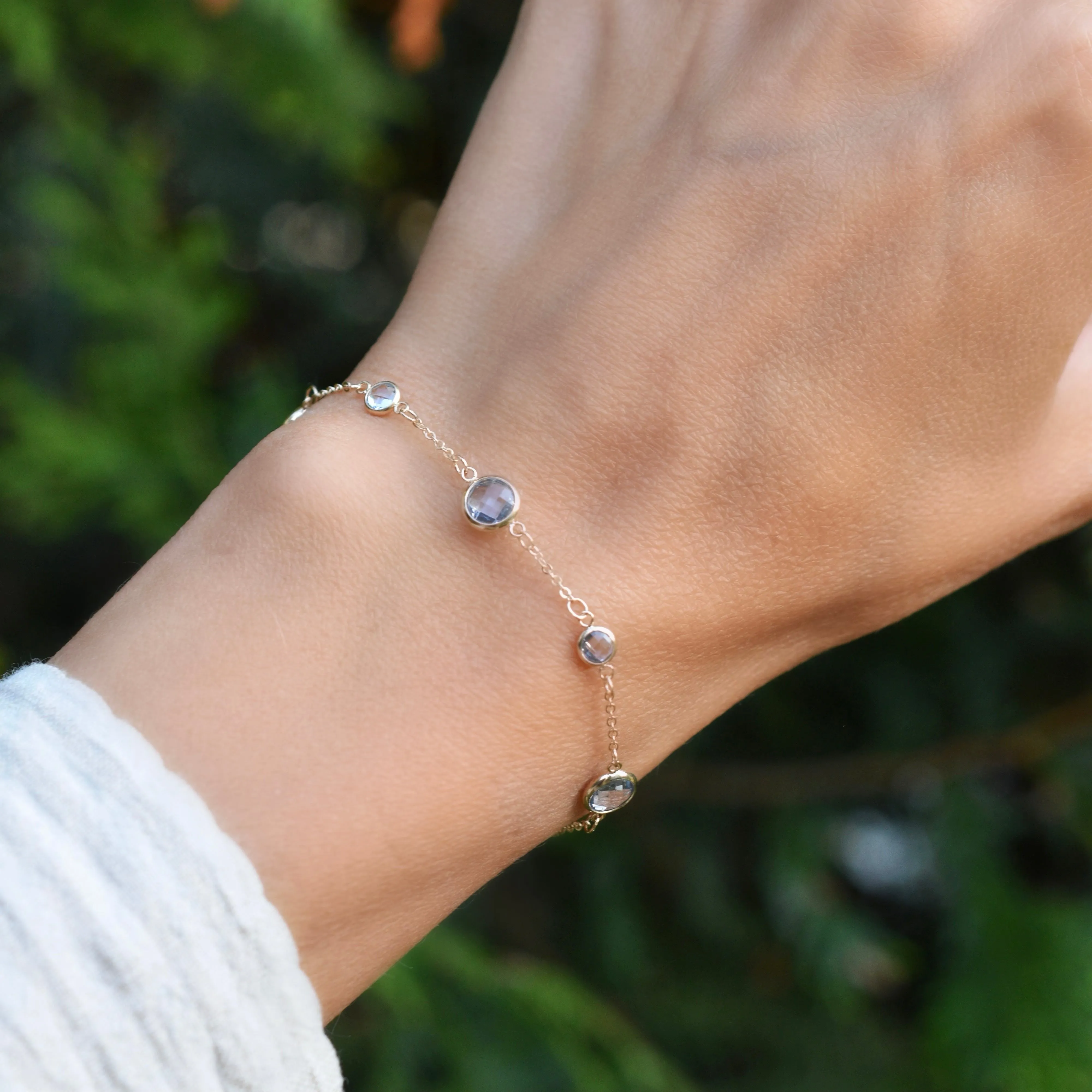 Bayberry Grand & Petite 7 Aquamarine Bracelet in 14k Gold (March) sold by Haverhill product image thumbnail 2