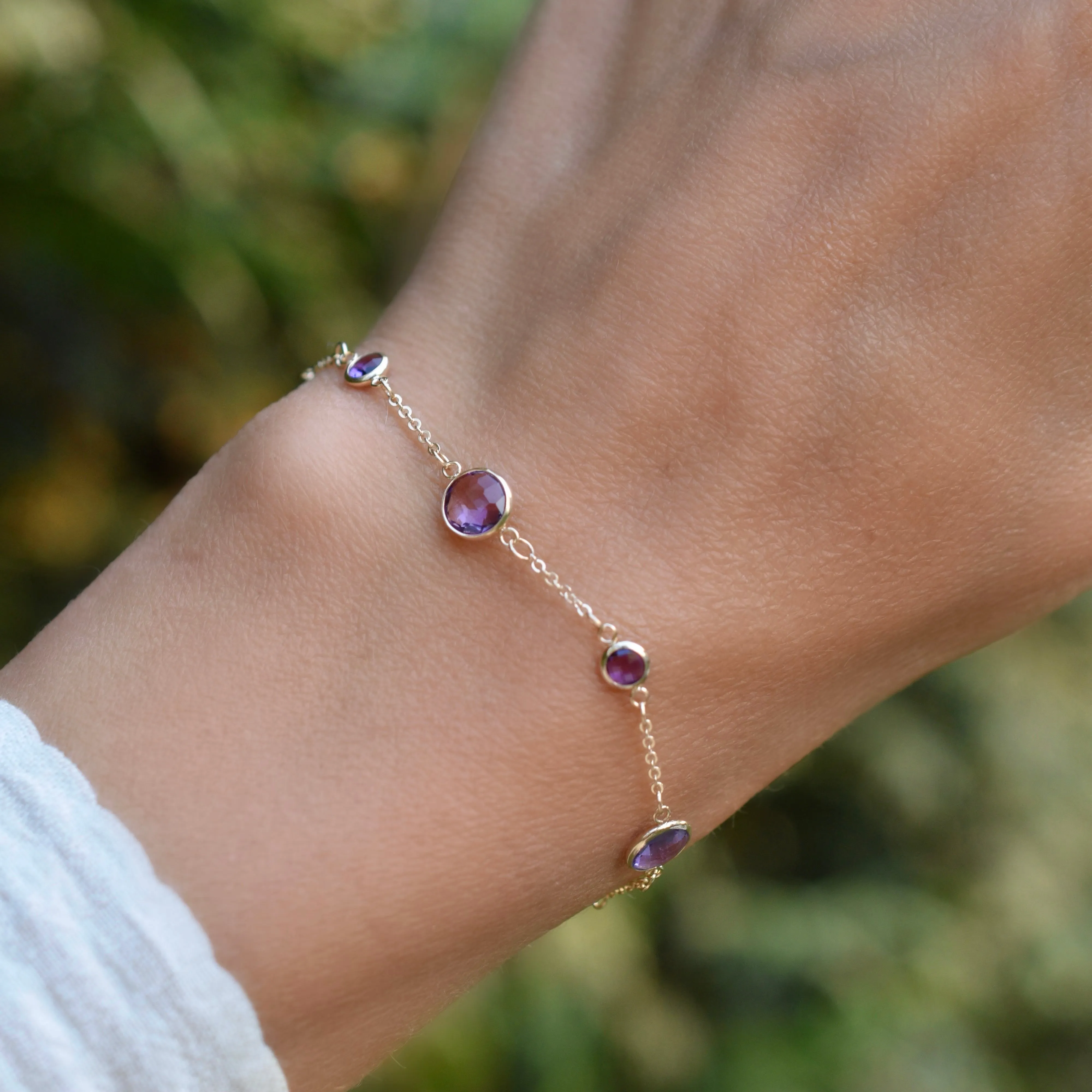Bayberry Grand & Petite 7 Amethyst Bracelet in 14k Gold (February) sold by Haverhill product image thumbnail 3