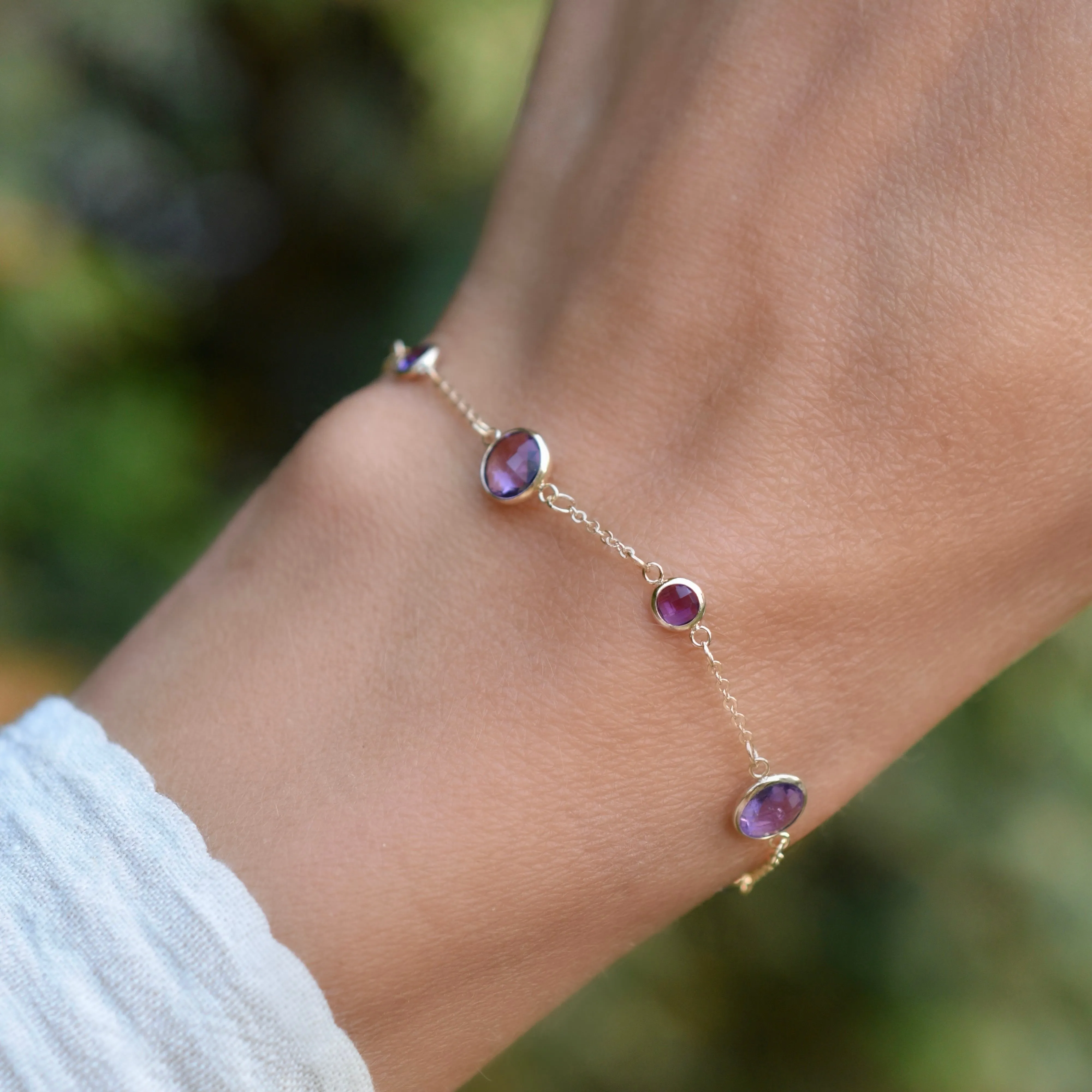 Bayberry Grand & Petite 7 Amethyst Bracelet in 14k Gold (February) sold by Haverhill product image thumbnail 2