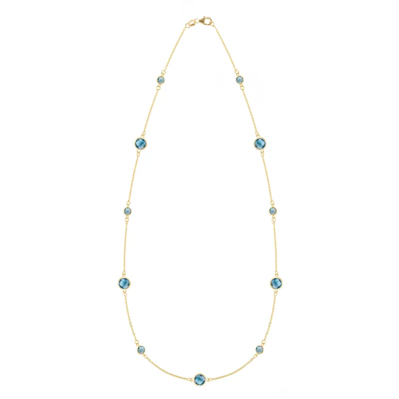 Bayberry Grand & Petite 11 Nantucket Blue Topaz Necklace in 14k Gold (December) sold by Haverhill