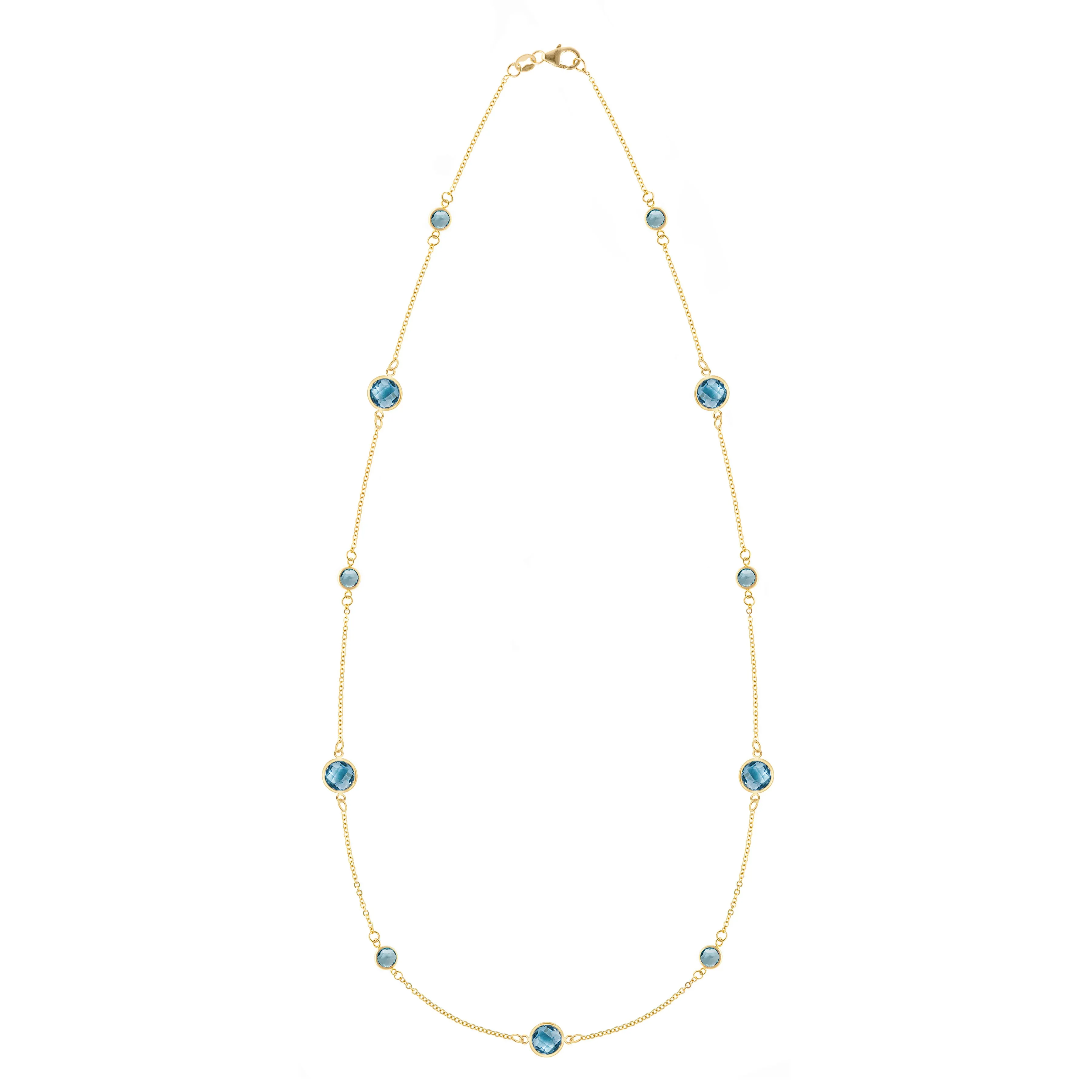 Bayberry Grand & Petite 11 Nantucket Blue Topaz Necklace in 14k Gold (December) sold by Haverhill