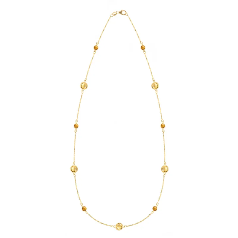 Bayberry Grand & Petite 11 Citrine Necklace in 14k Gold (November) sold by Haverhill