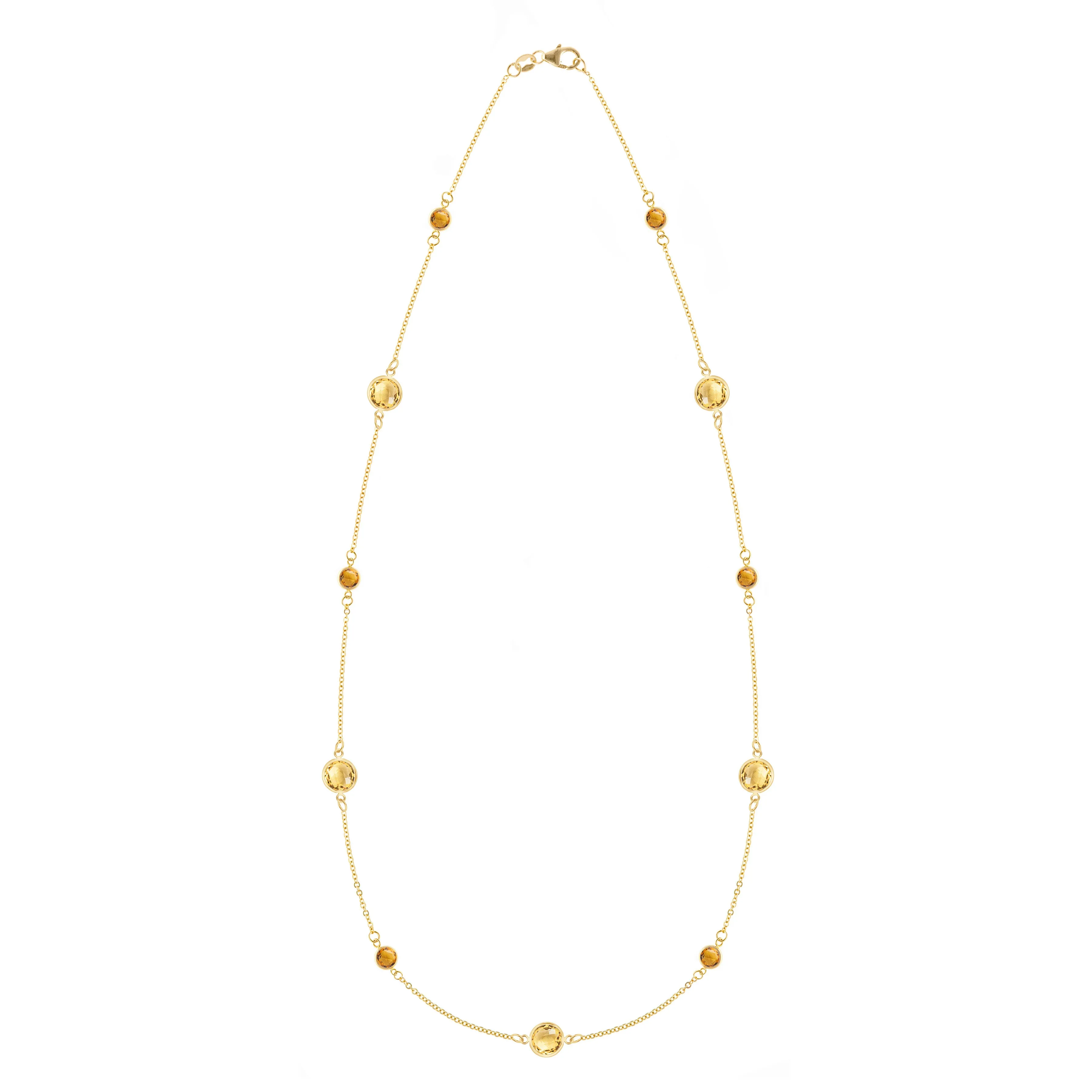 Bayberry Grand & Petite 11 Citrine Necklace in 14k Gold (November) sold by Haverhill