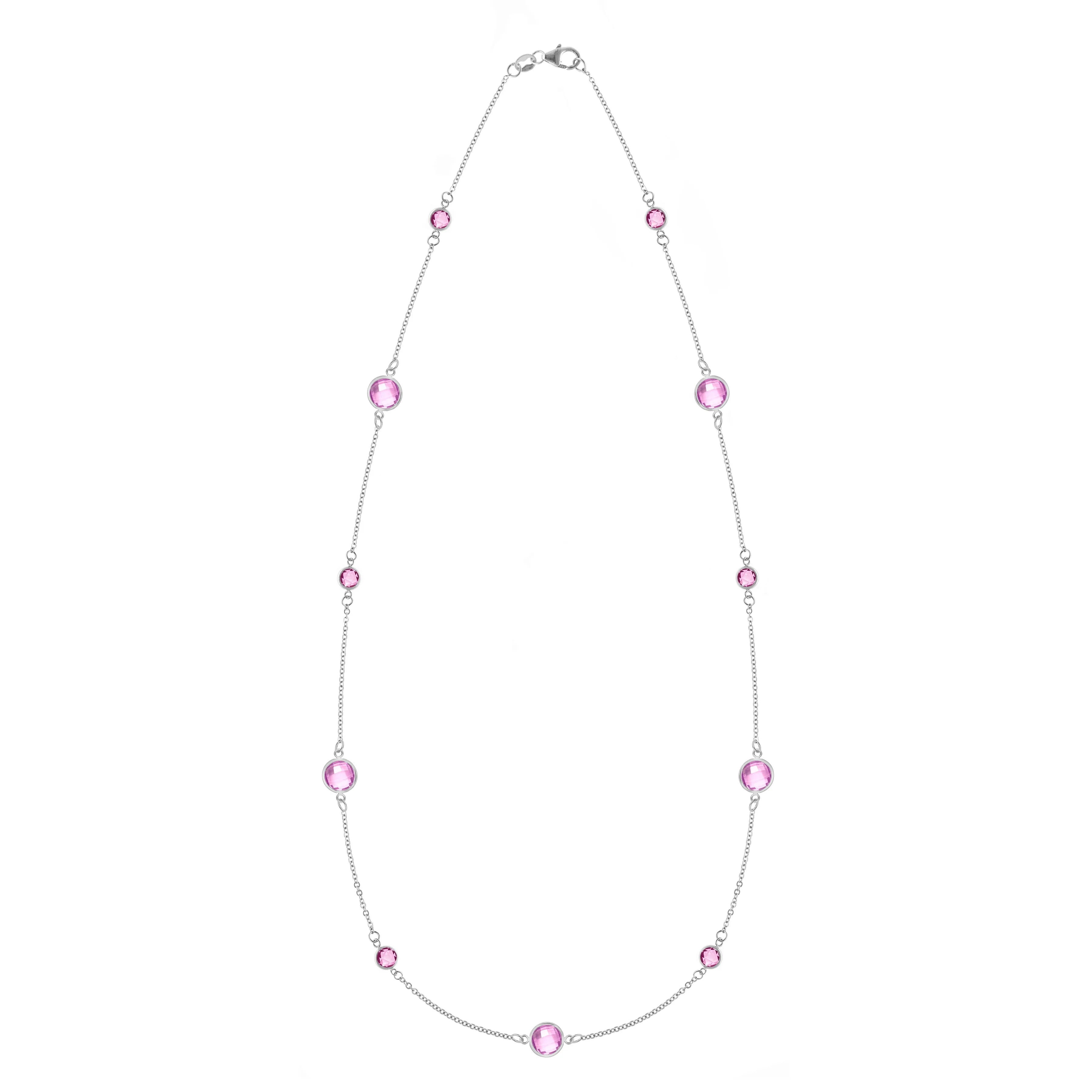 Bayberry Grand & Petite 11 Pink Sapphire Necklace in 14k Gold (October) sold by Haverhill product image thumbnail 5