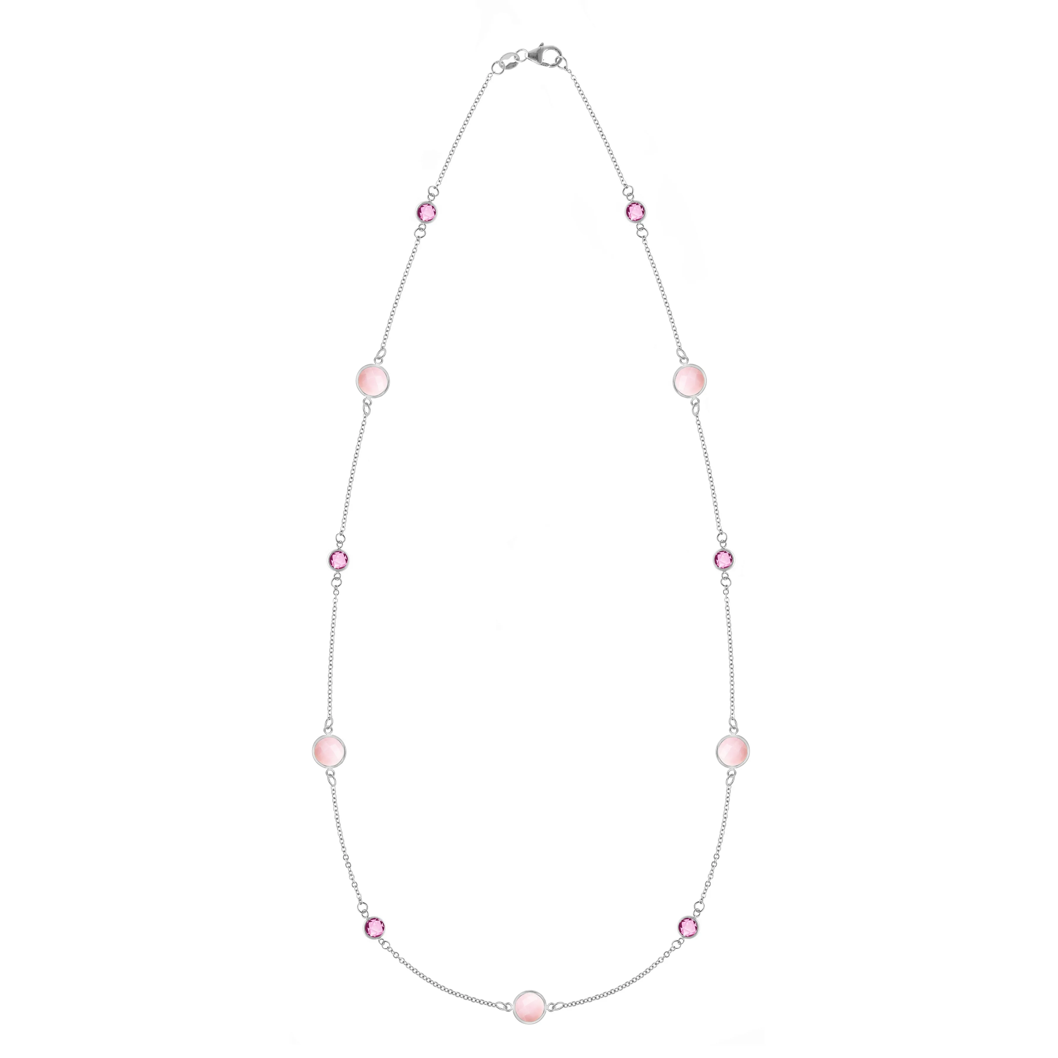 Bayberry Grand & Petite 11 Pink Opal & Pink Sapphire Necklace in 14k Gold (October) sold by Haverhill product image thumbnail 5