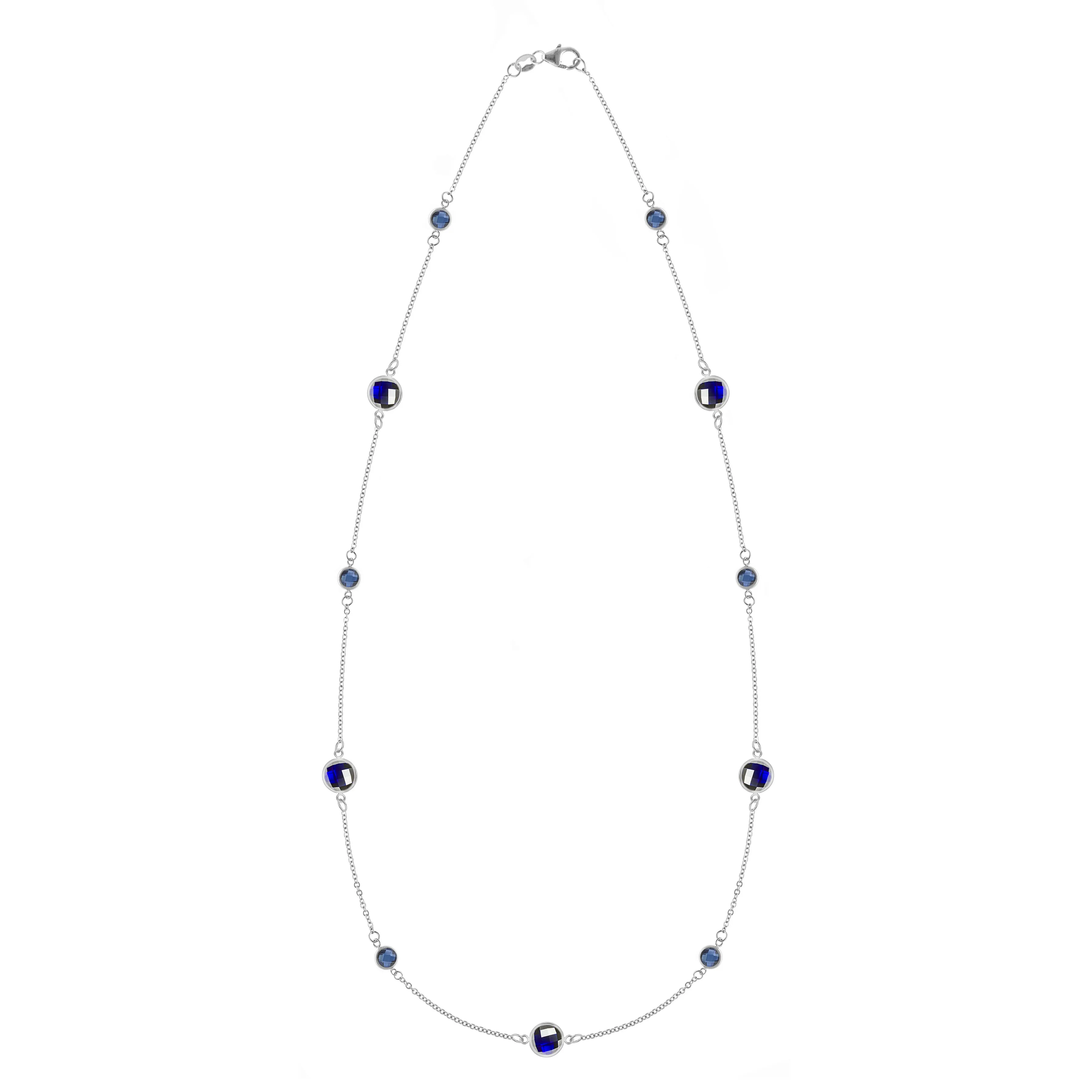 Bayberry Grand & Petite 11 Sapphire Necklace in 14k Gold (September) sold by Haverhill product image thumbnail 5