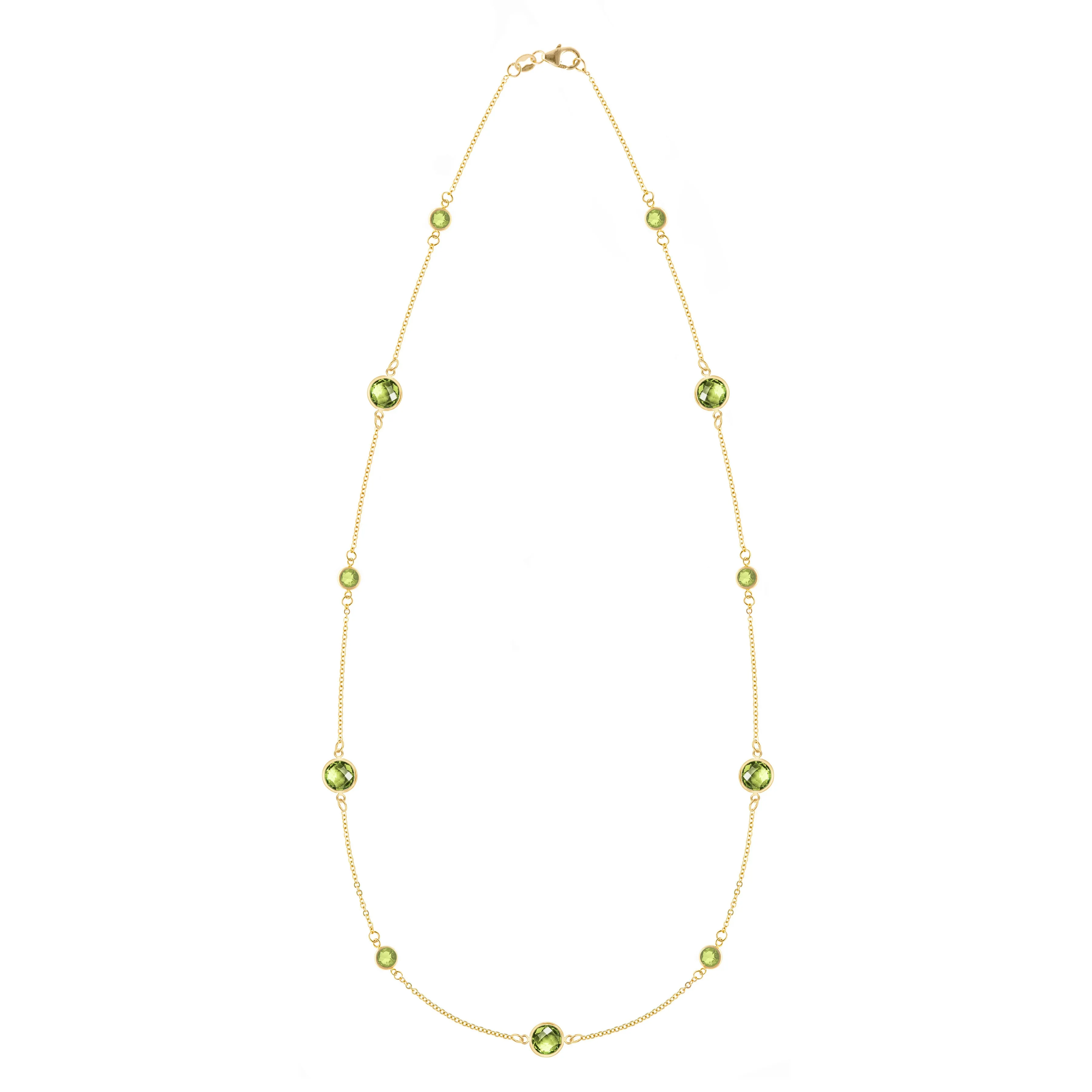 Bayberry Grand & Petite 11 Peridot Necklace in 14k Gold (August) sold by Haverhill