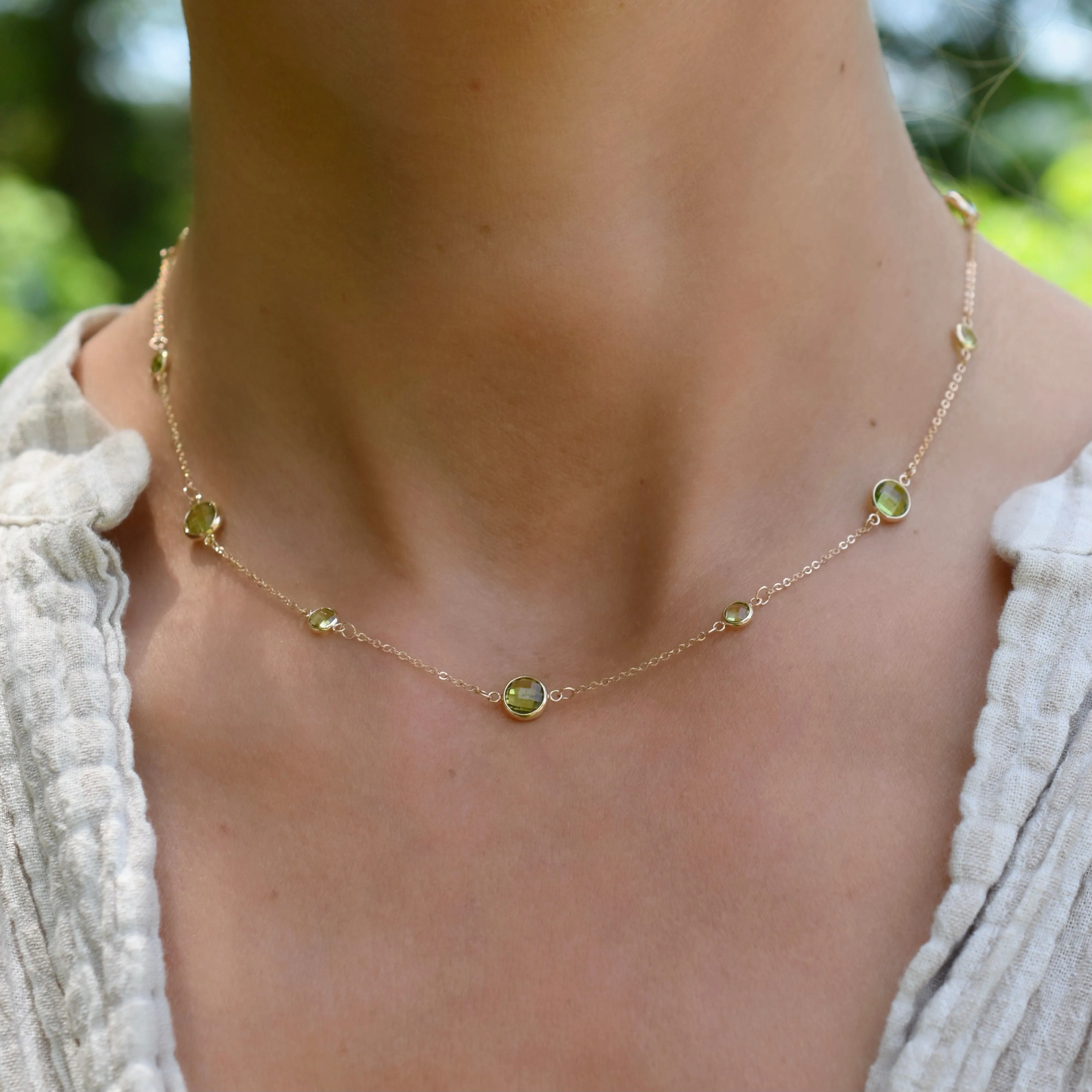 Bayberry Grand & Petite 11 Peridot Necklace in 14k Gold (August) sold by Haverhill product image thumbnail 3