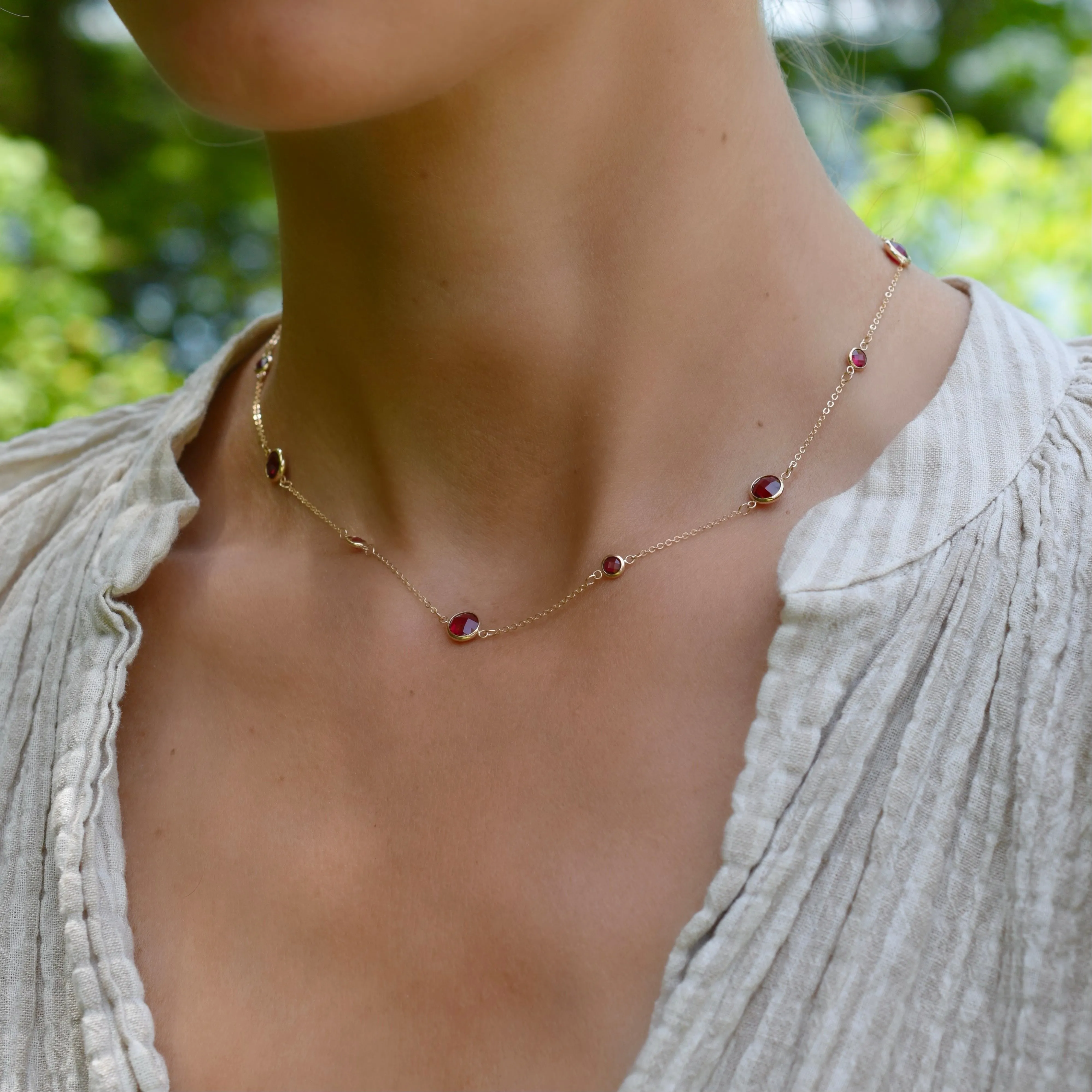 Bayberry Grand & Petite 11 Ruby Necklace in 14k Gold (July) sold by Haverhill product image thumbnail 2