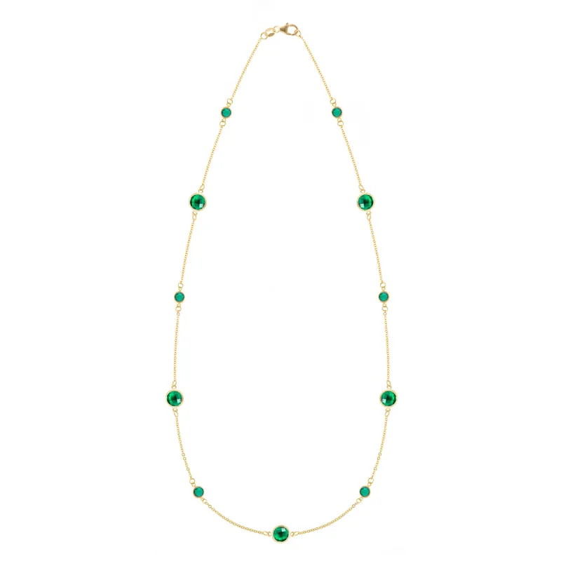 Bayberry Grand & Petite 11 Emerald Necklace in 14k Gold (May) sold by Haverhill