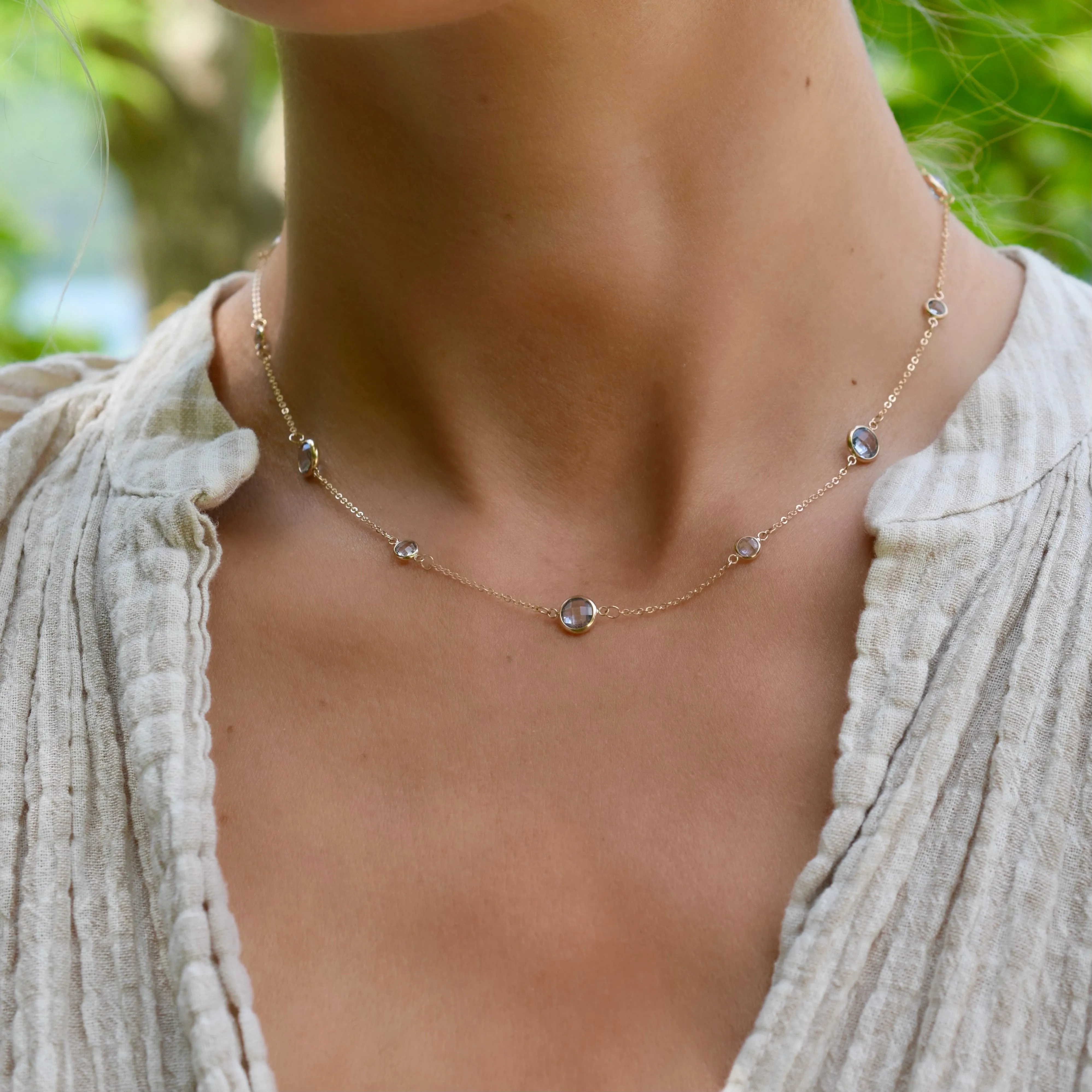 Bayberry Grand & Petite 11 Aquamarine Necklace in 14k Gold (March) sold by Haverhill product image thumbnail 3