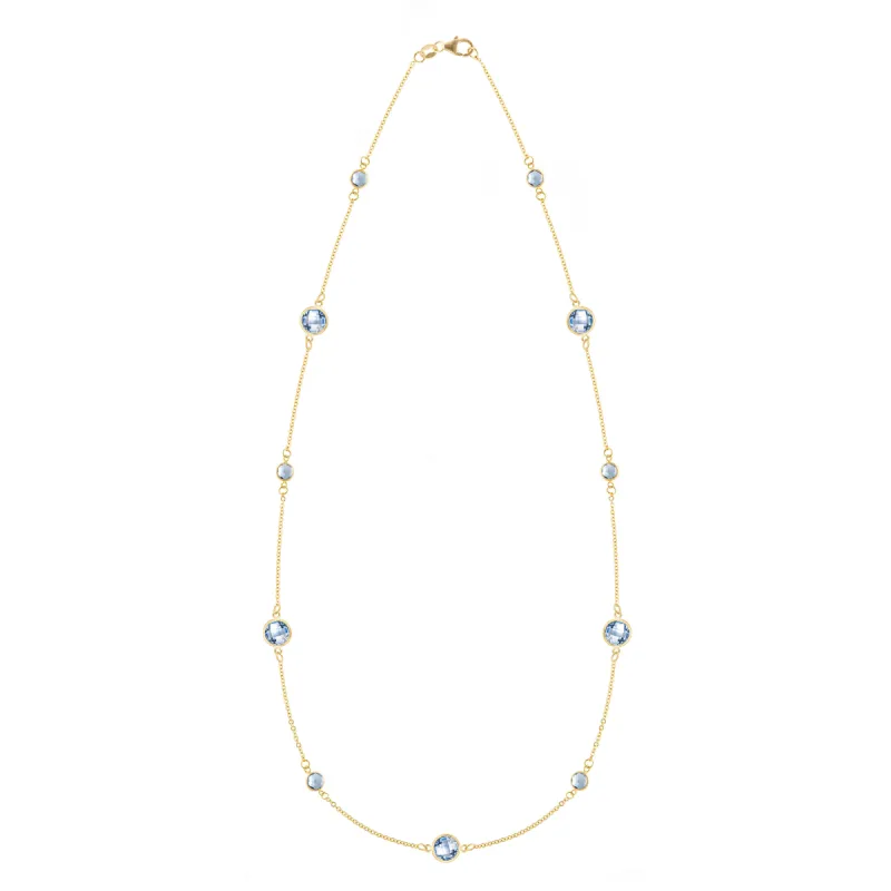 Bayberry Grand & Petite 11 Aquamarine Necklace in 14k Gold (March) sold by Haverhill