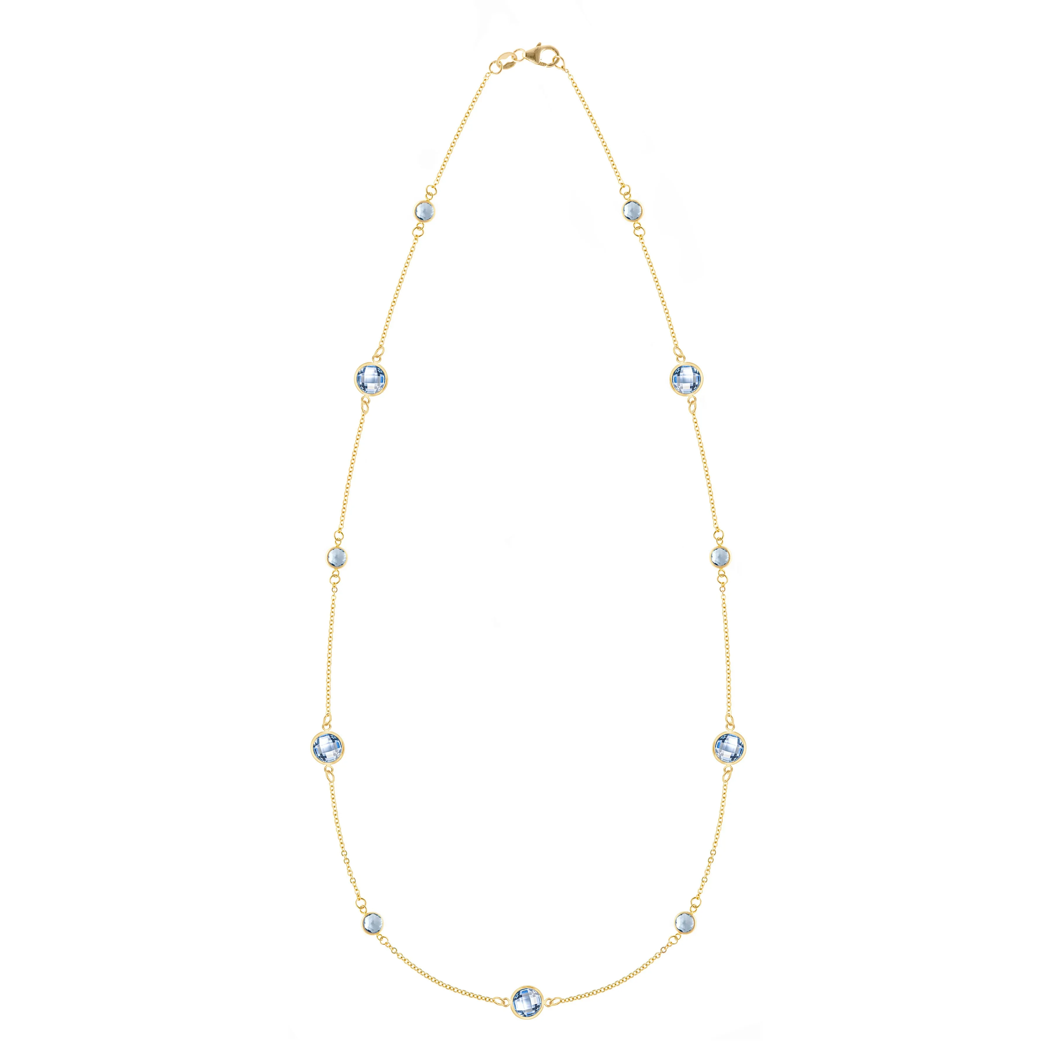 Bayberry Grand & Petite 11 Aquamarine Necklace in 14k Gold (March) sold by Haverhill