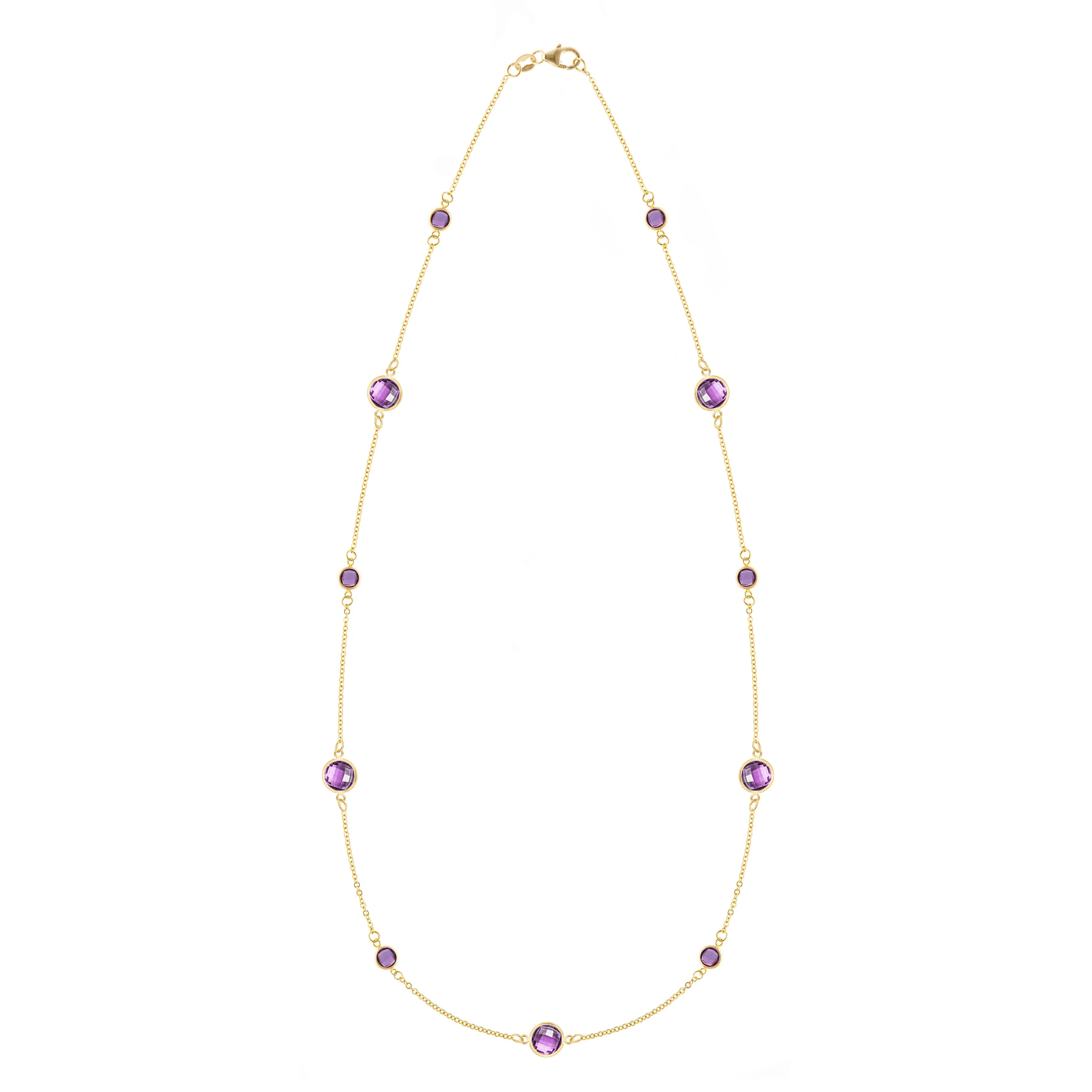 Bayberry Grand & Petite 11 Amethyst Necklace in 14k Gold (February) sold by Haverhill
