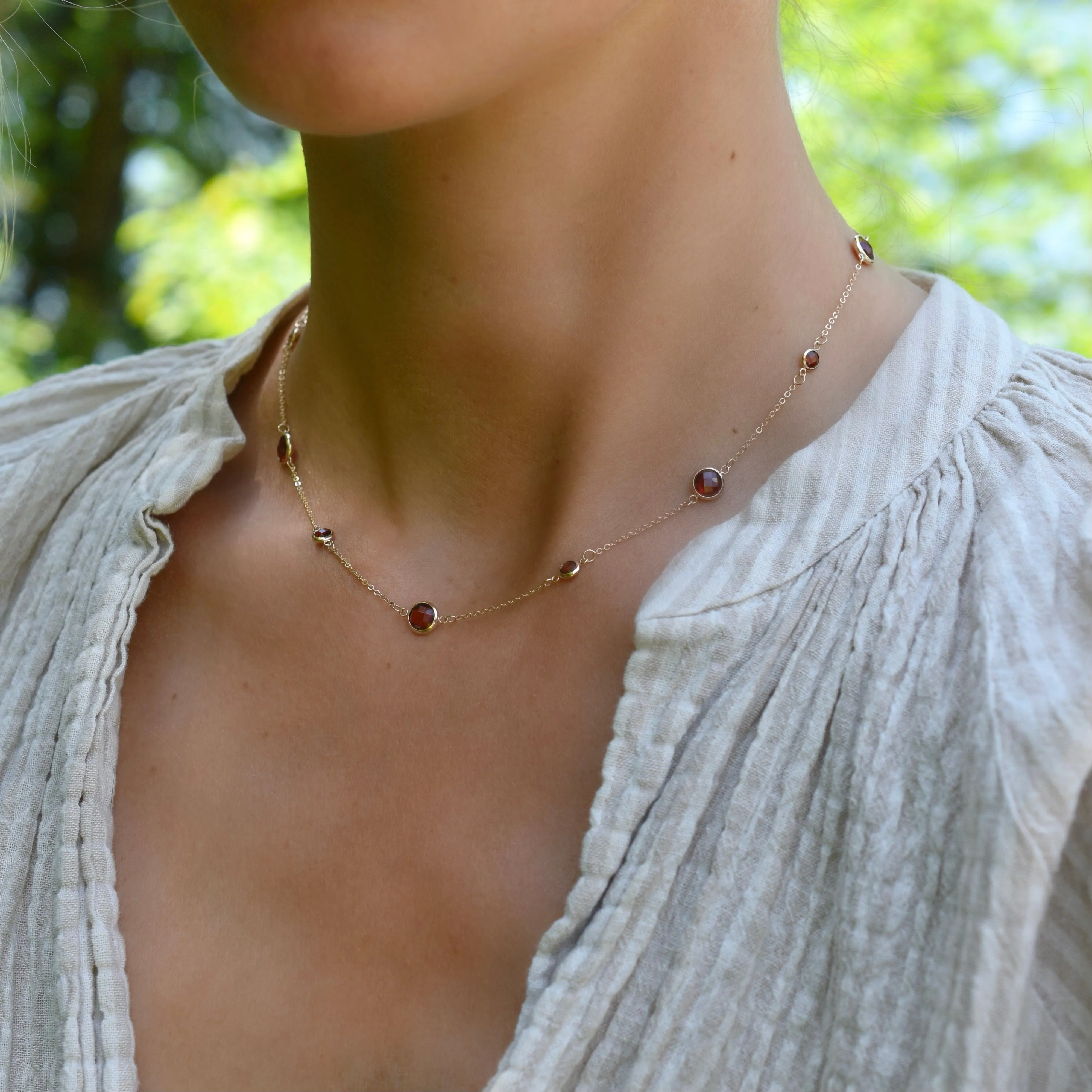 Bayberry Grand & Petite 11 Garnet Necklace in 14k Gold (January) sold by Haverhill product image thumbnail 3