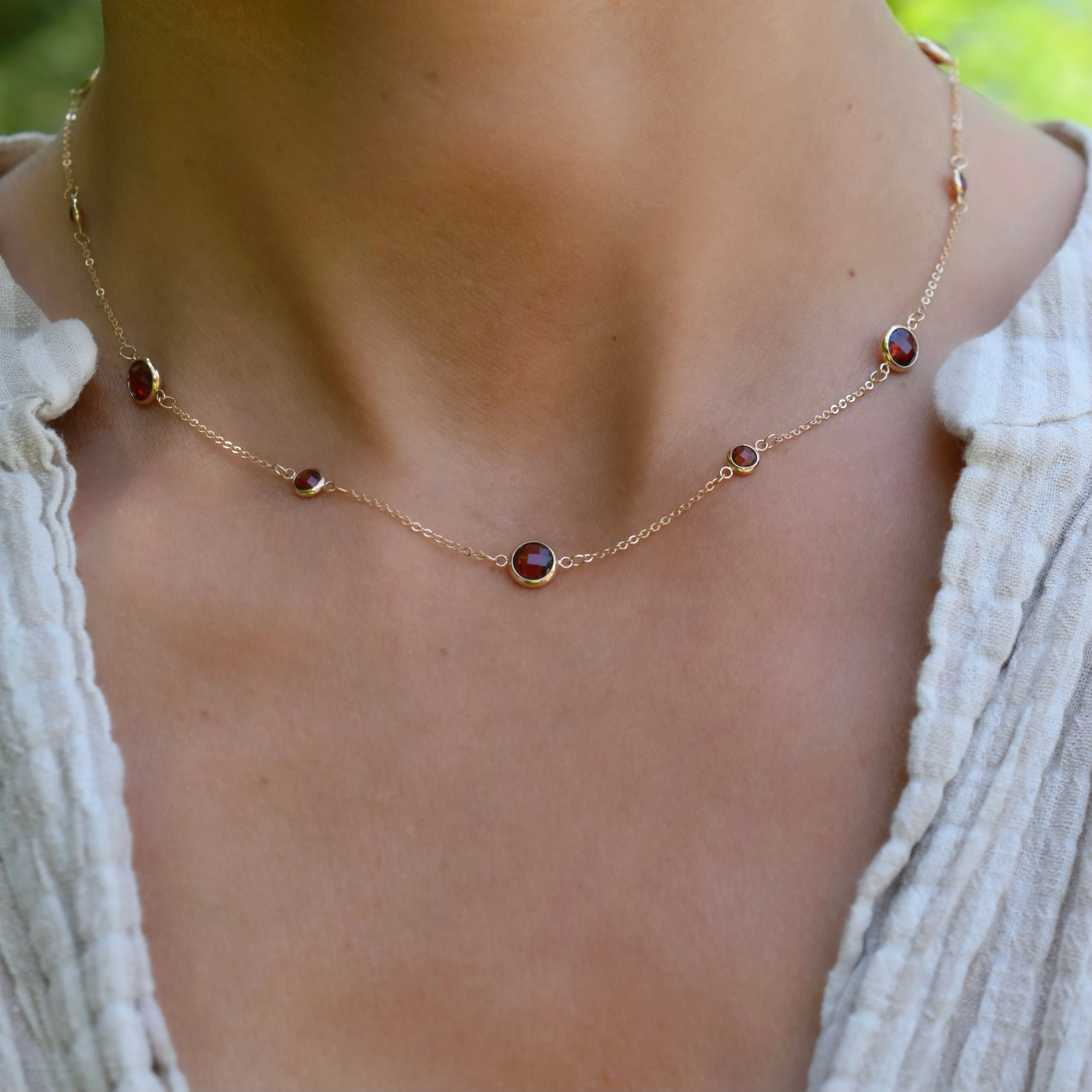 Bayberry Grand & Petite 11 Garnet Necklace in 14k Gold (January) sold by Haverhill product image thumbnail 2