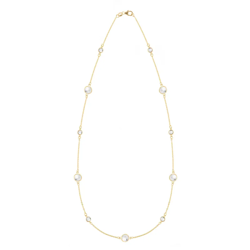 Bayberry Grand & Petite 11 White Topaz Necklace in 14k Gold (April) sold by Haverhill